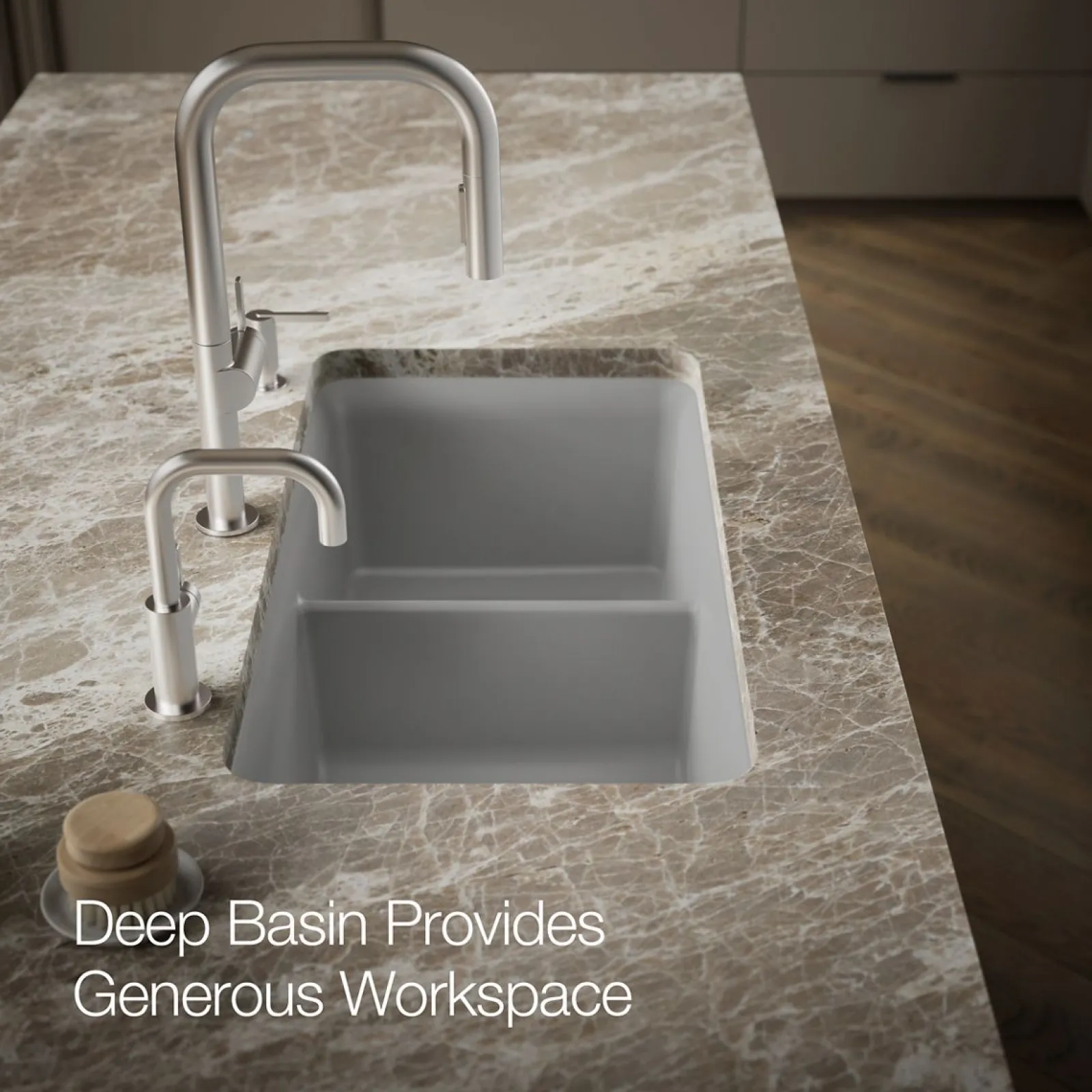 33-1/2" undermount double-bowl kitchen sink^Kohler
