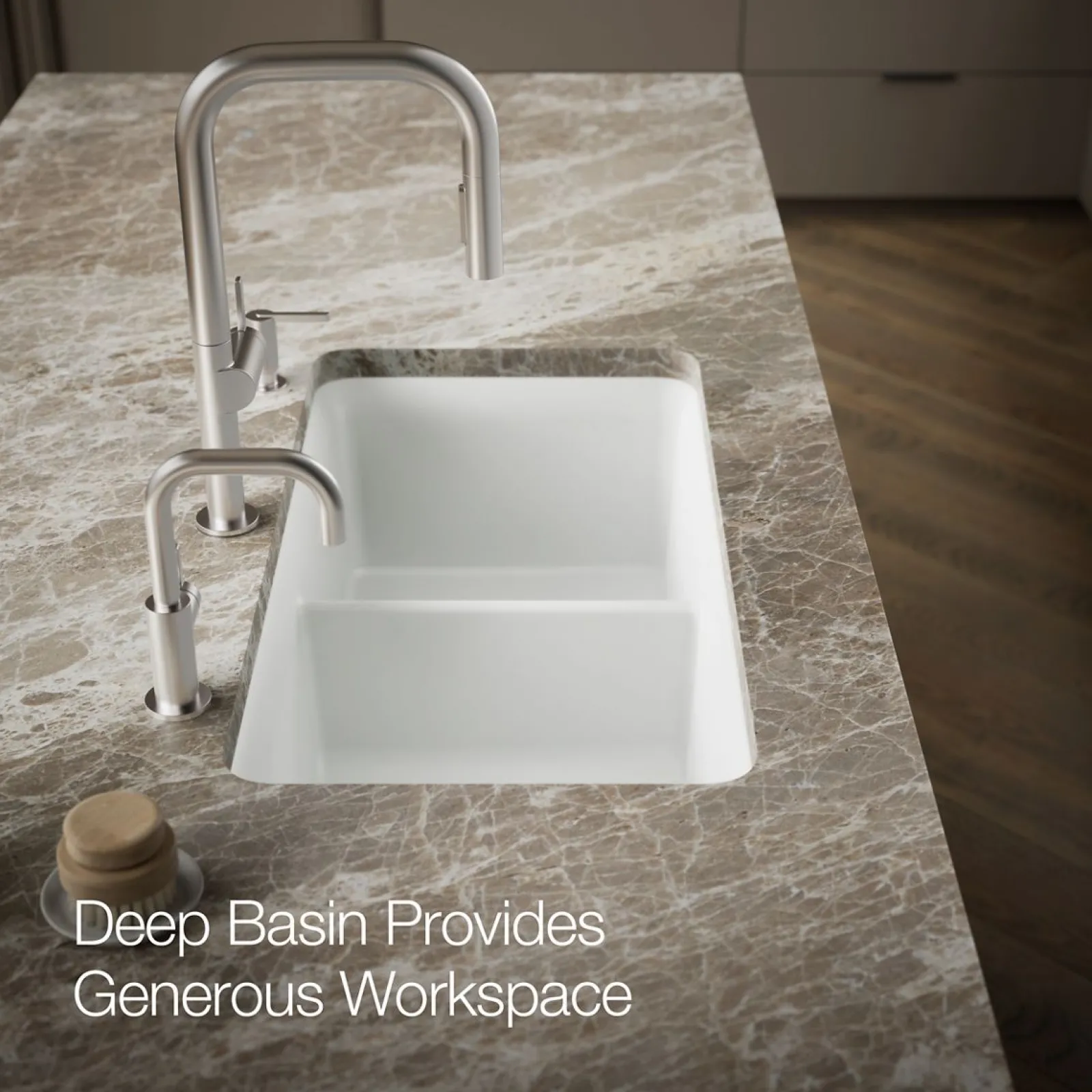 33-1/2" undermount double-bowl kitchen sink^Kohler