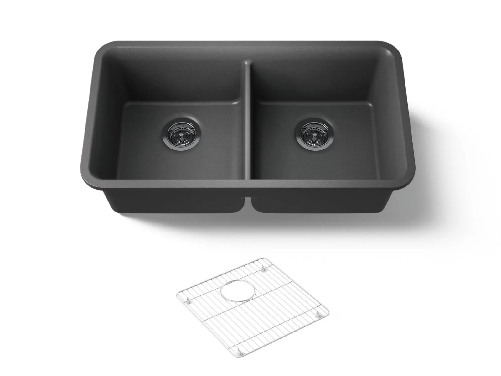 33-1/2" undermount double-bowl kitchen sink^Kohler