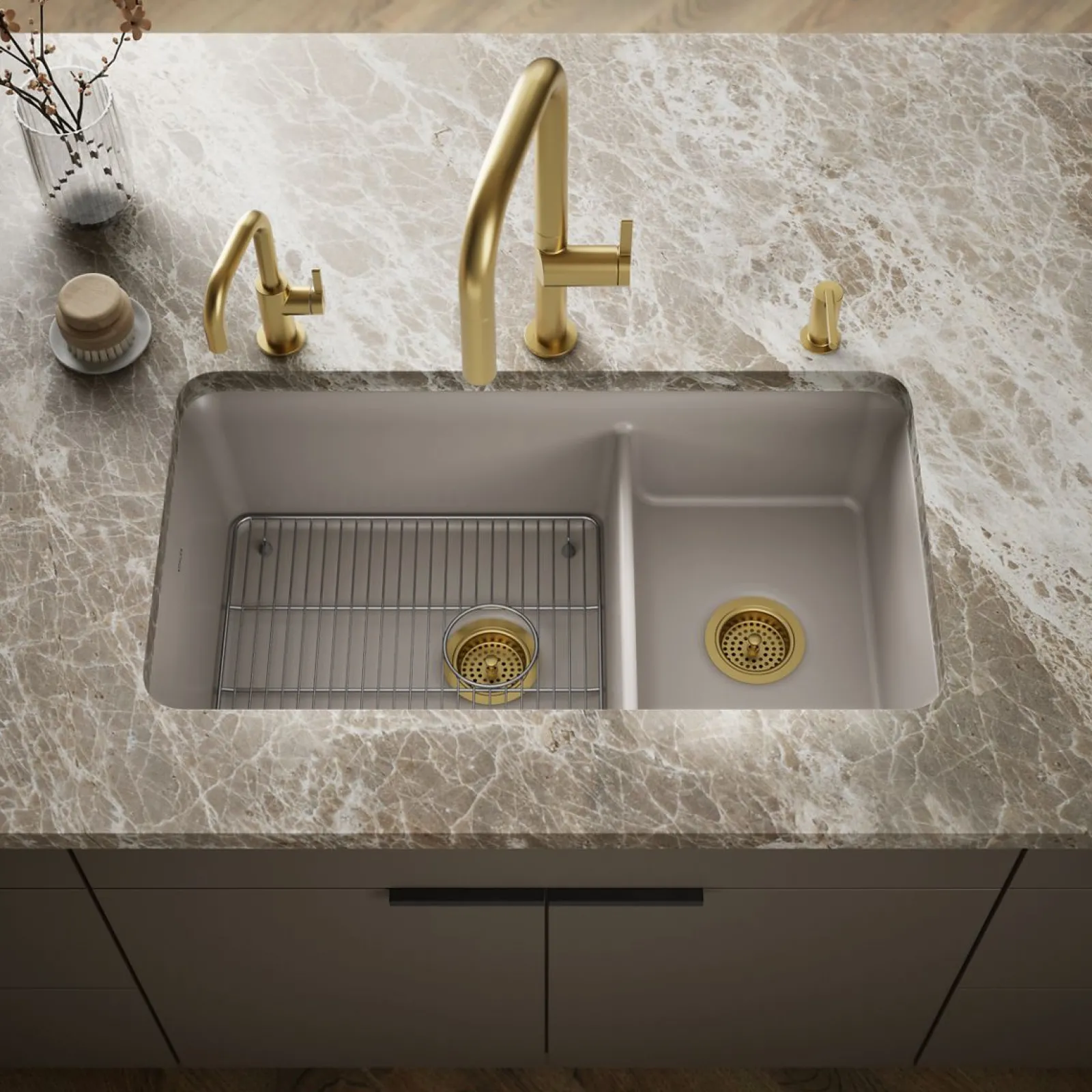 33-1/2" undermount double-bowl kitchen sink^Kohler Discount