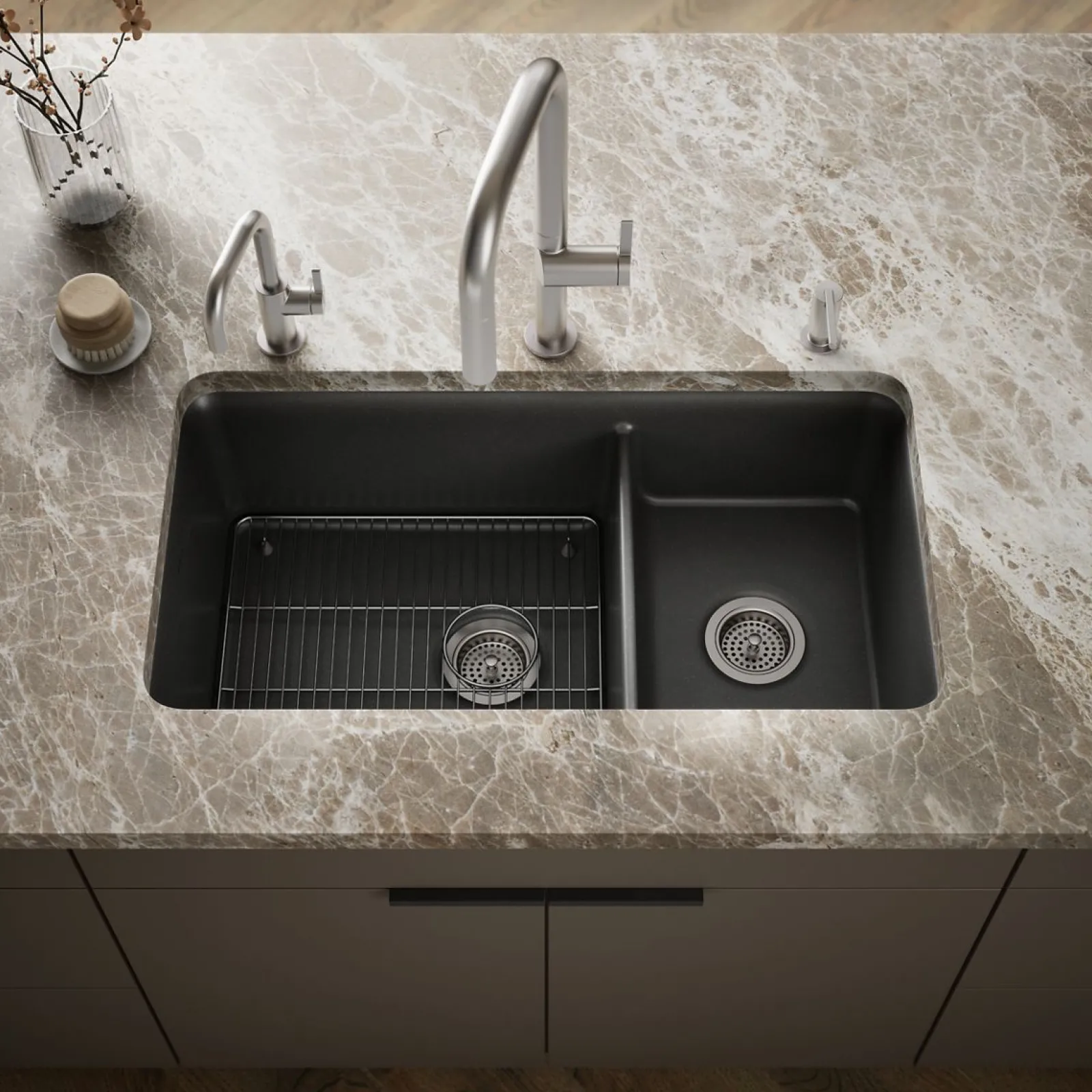 33-1/2" undermount double-bowl kitchen sink^Kohler Discount