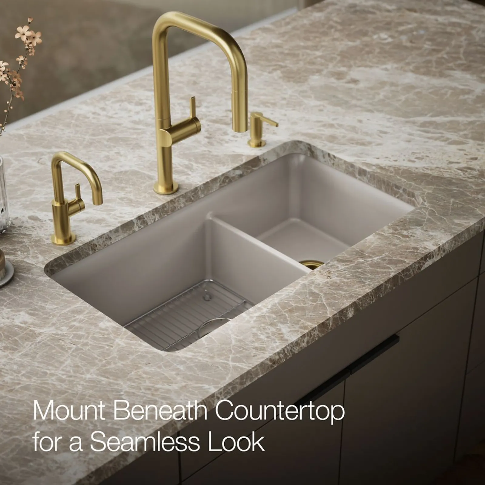 33-1/2" undermount double-bowl kitchen sink^Kohler Discount