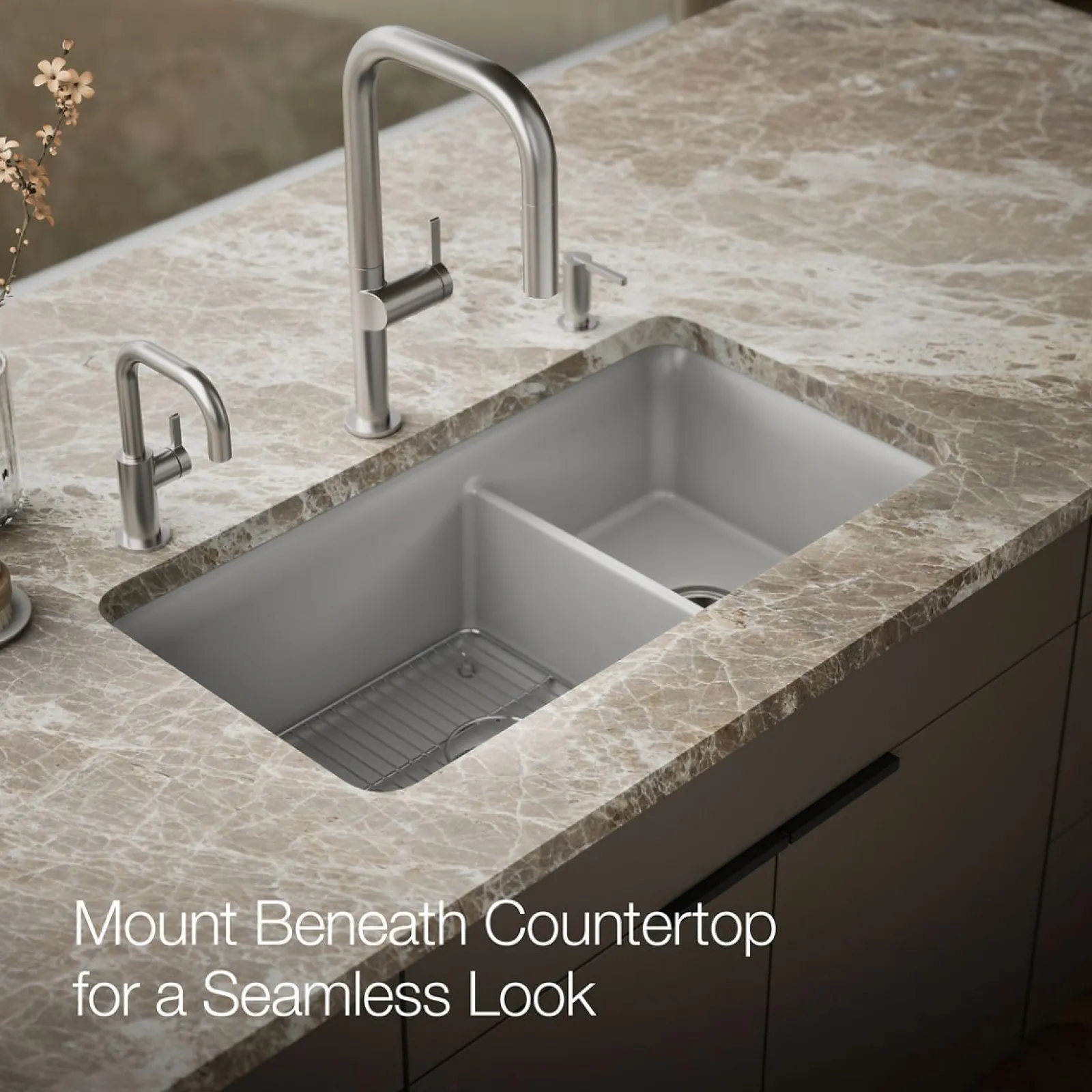 33-1/2" undermount double-bowl kitchen sink^Kohler Discount