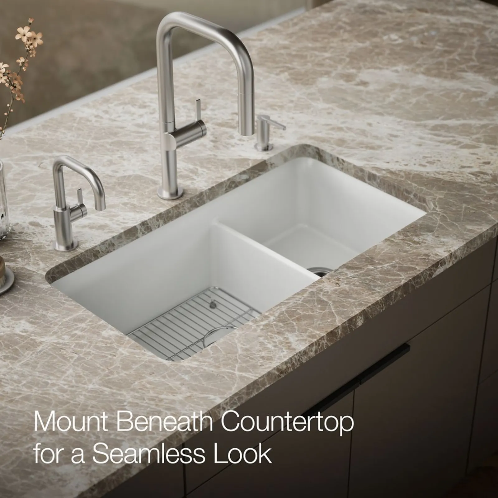 33-1/2" undermount double-bowl kitchen sink^Kohler Discount