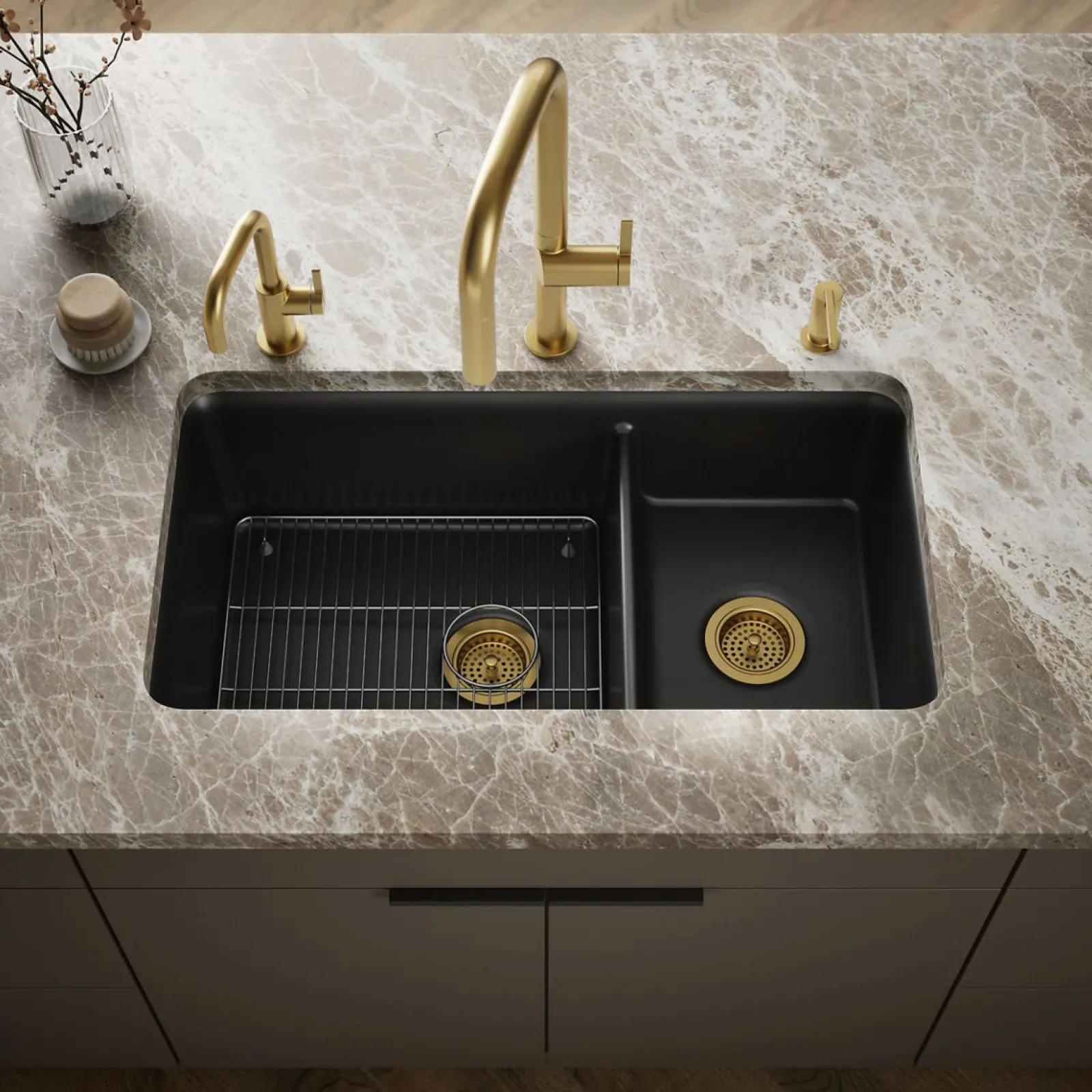33-1/2" undermount double-bowl kitchen sink^Kohler Discount