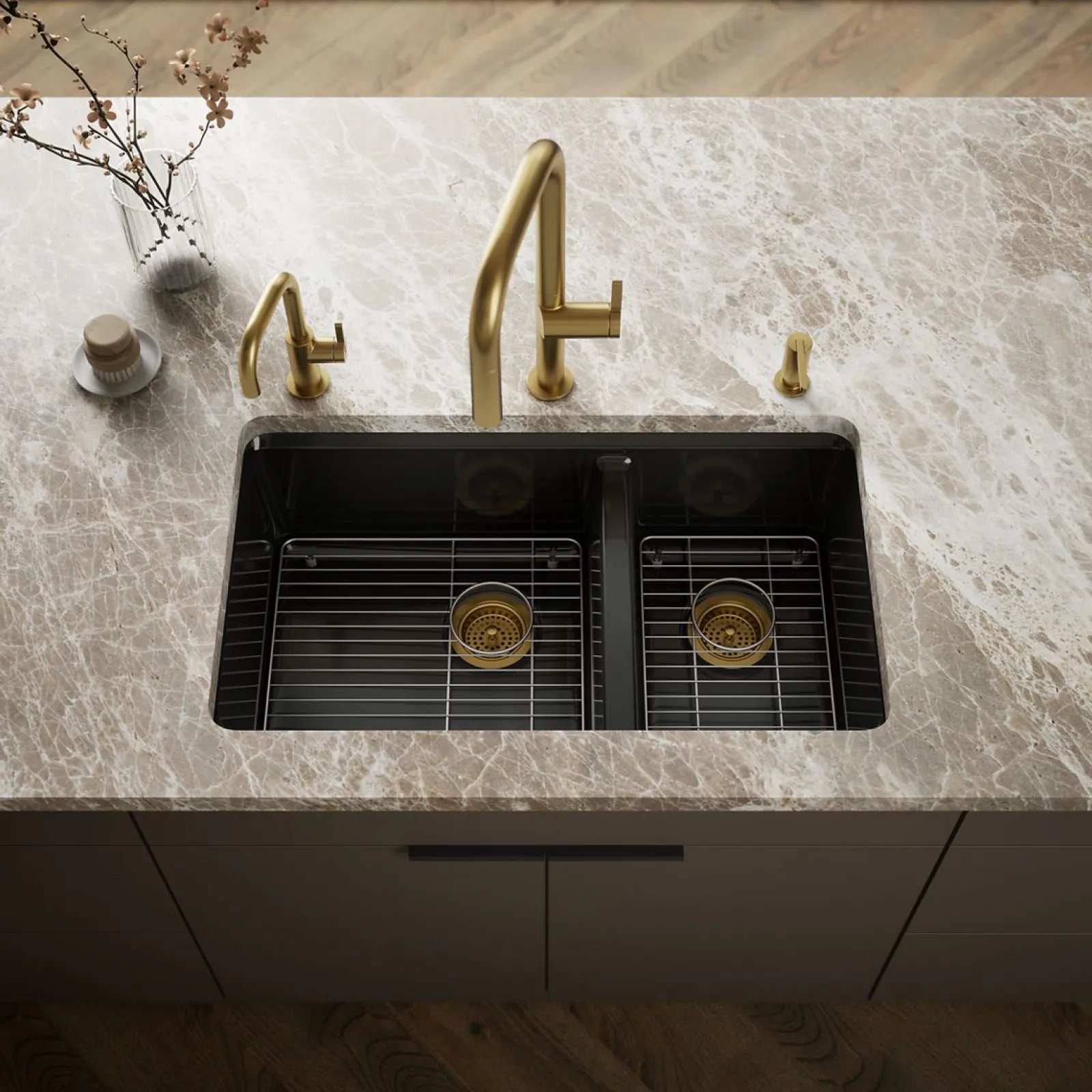 33" undermount double-bowl kitchen sink^Kohler Discount