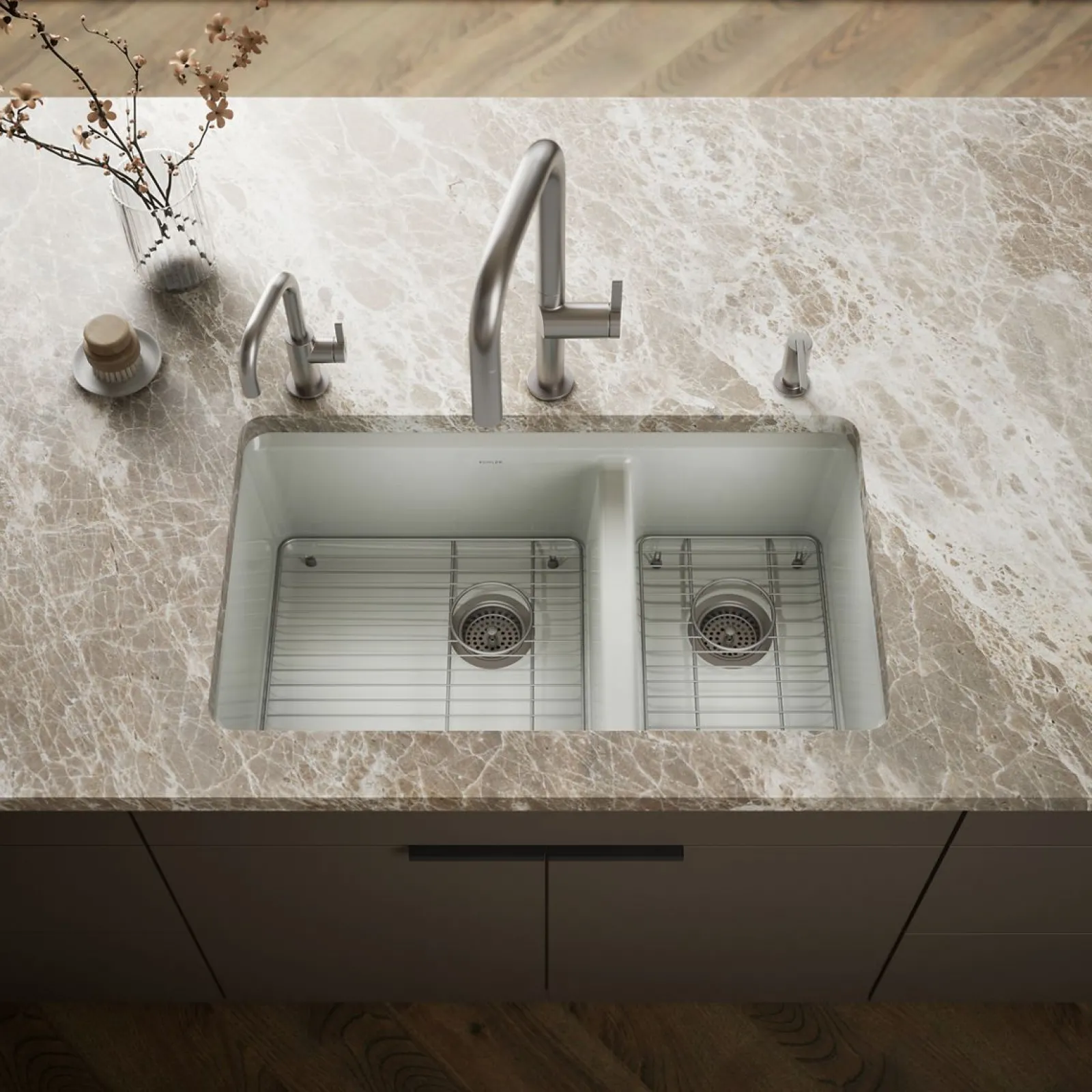 33" undermount double-bowl kitchen sink^Kohler Discount