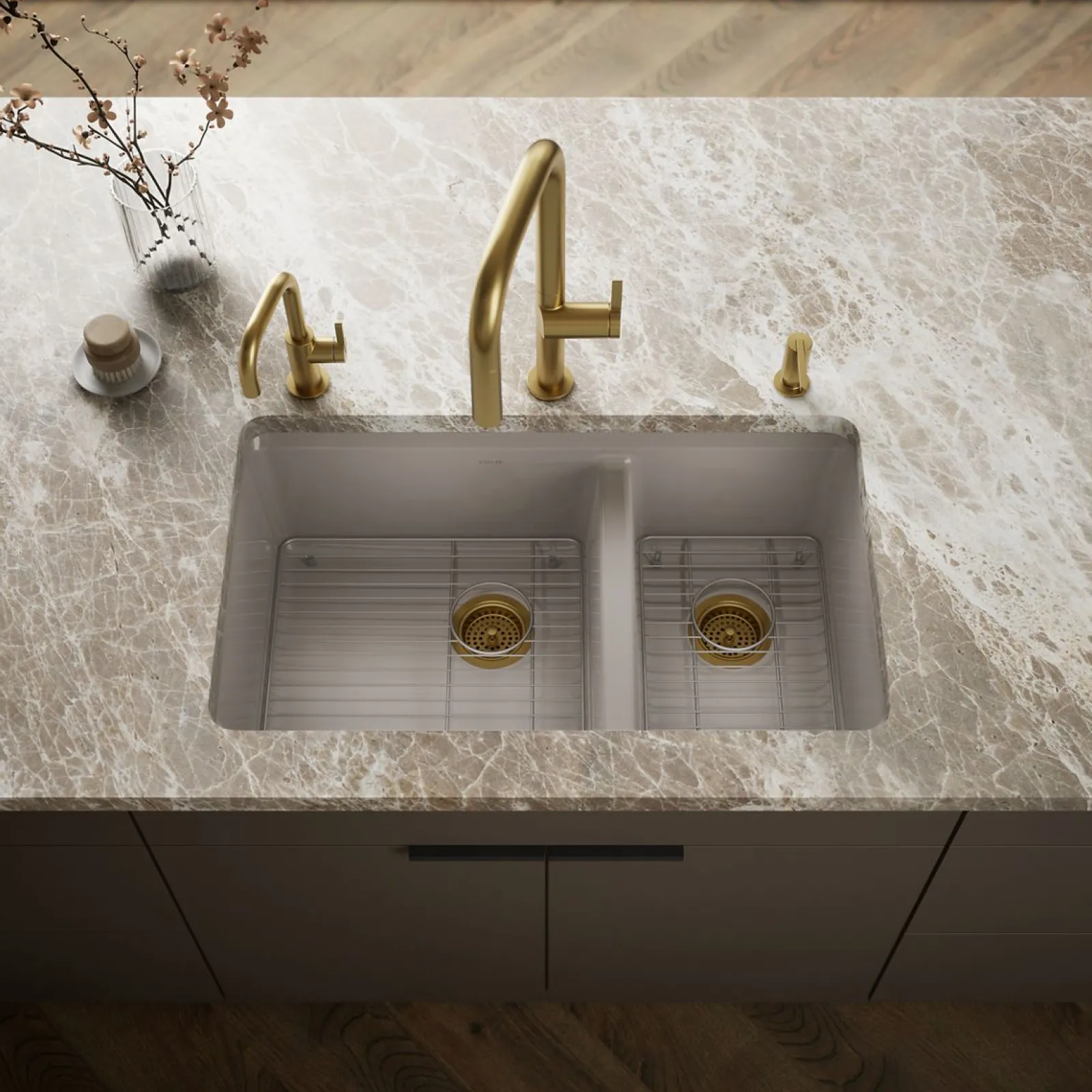 33" undermount double-bowl kitchen sink^Kohler Discount