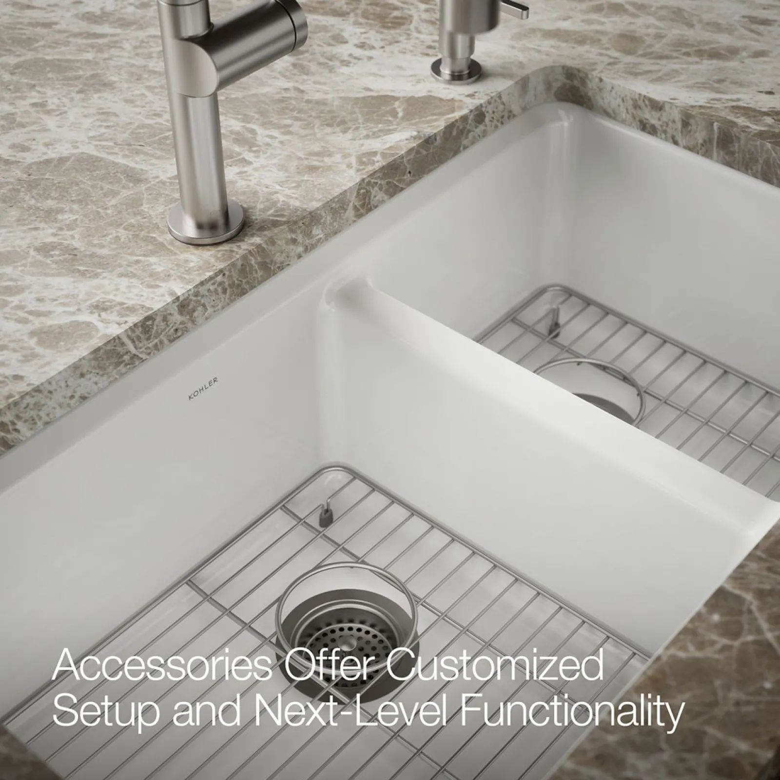 33" undermount double-bowl kitchen sink^Kohler Discount