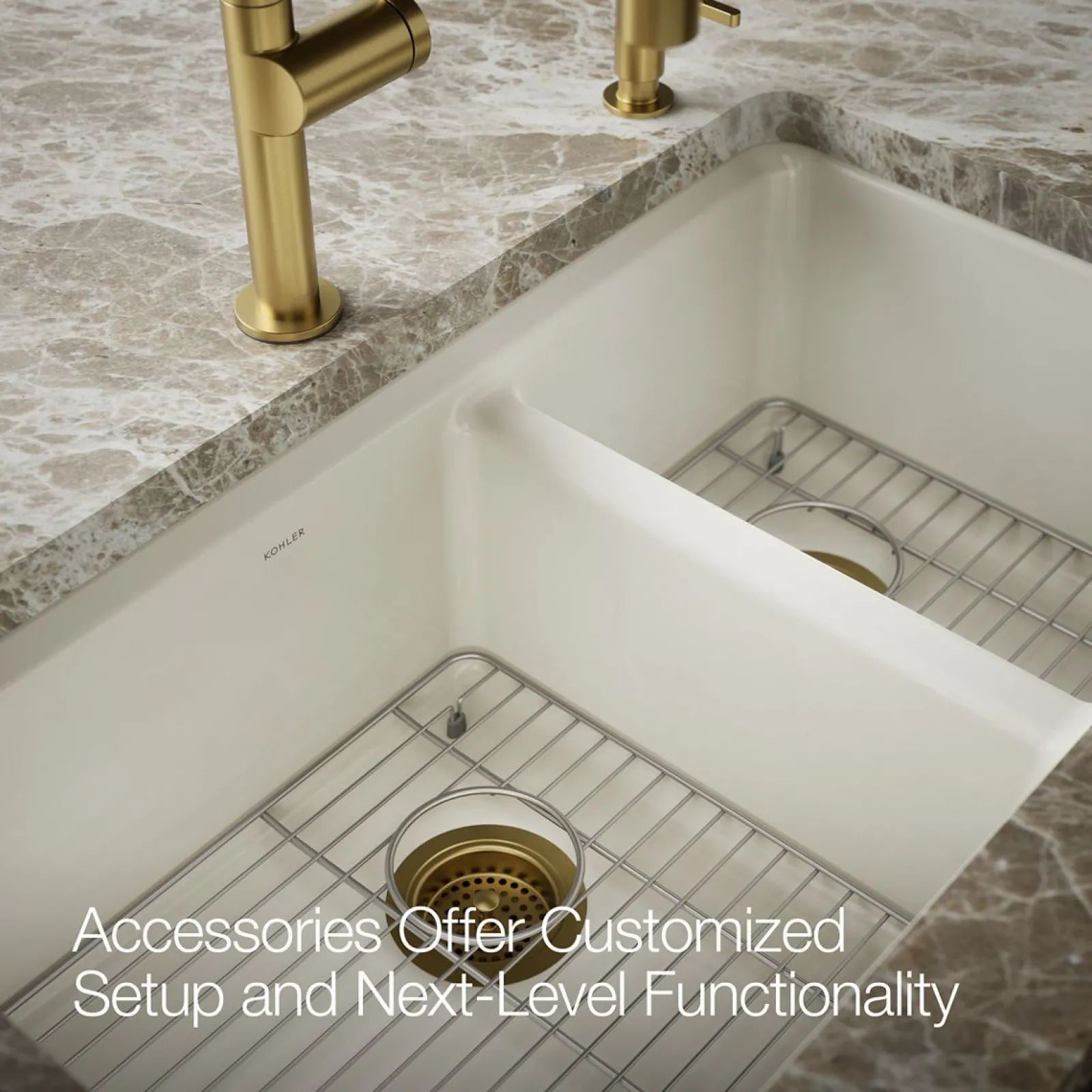 33" undermount double-bowl kitchen sink^Kohler Discount