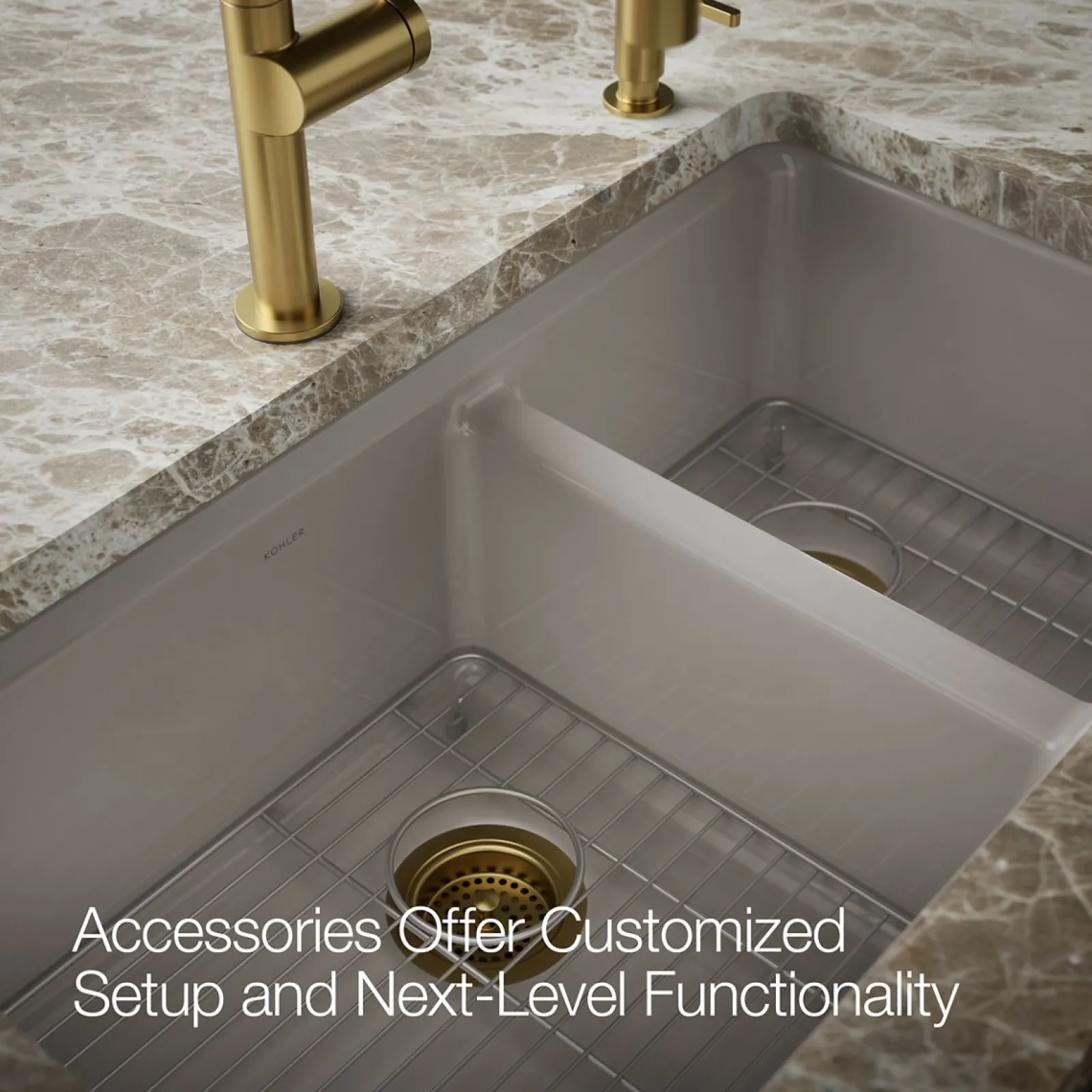 33" undermount double-bowl kitchen sink^Kohler Discount