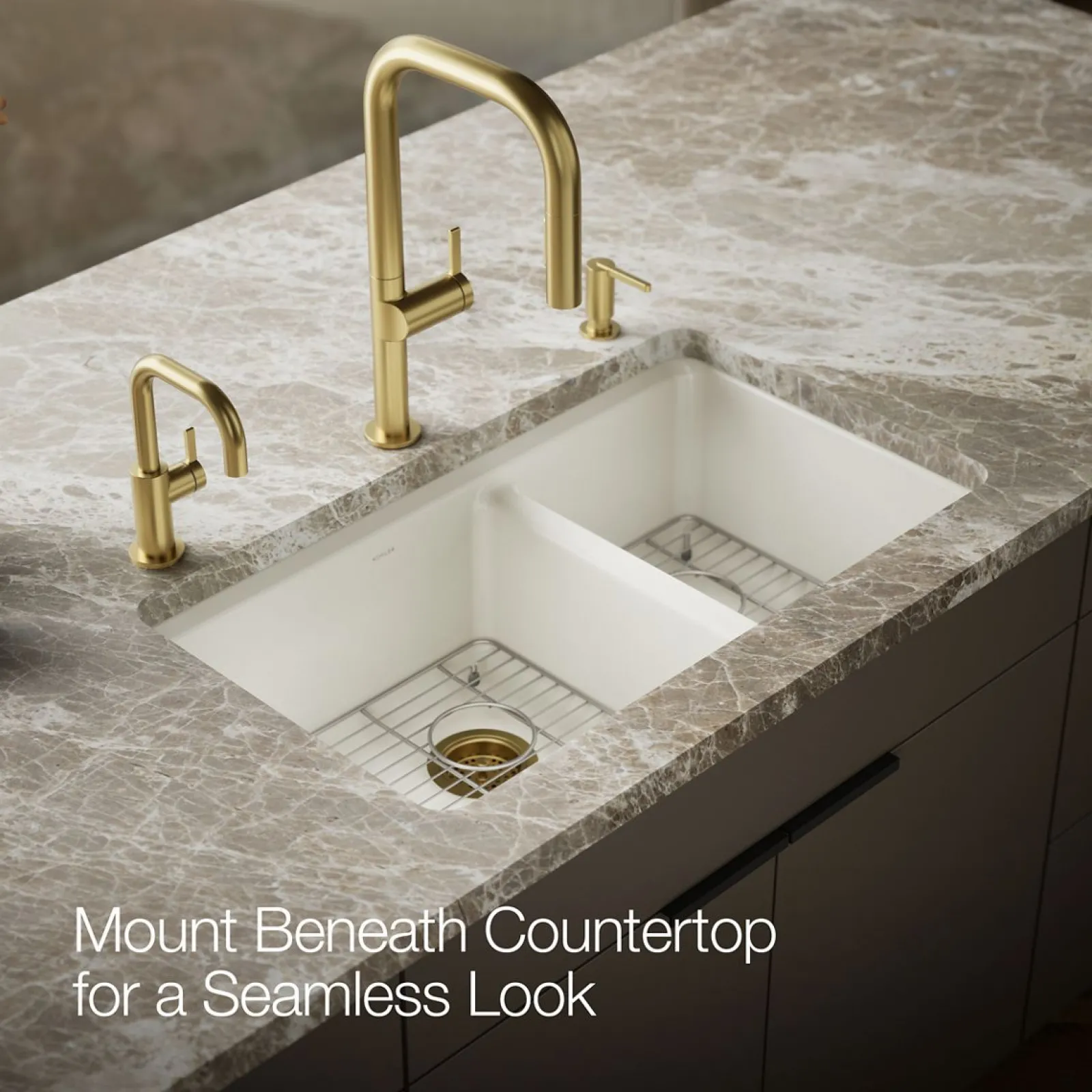 33" undermount double-bowl kitchen sink^Kohler Discount