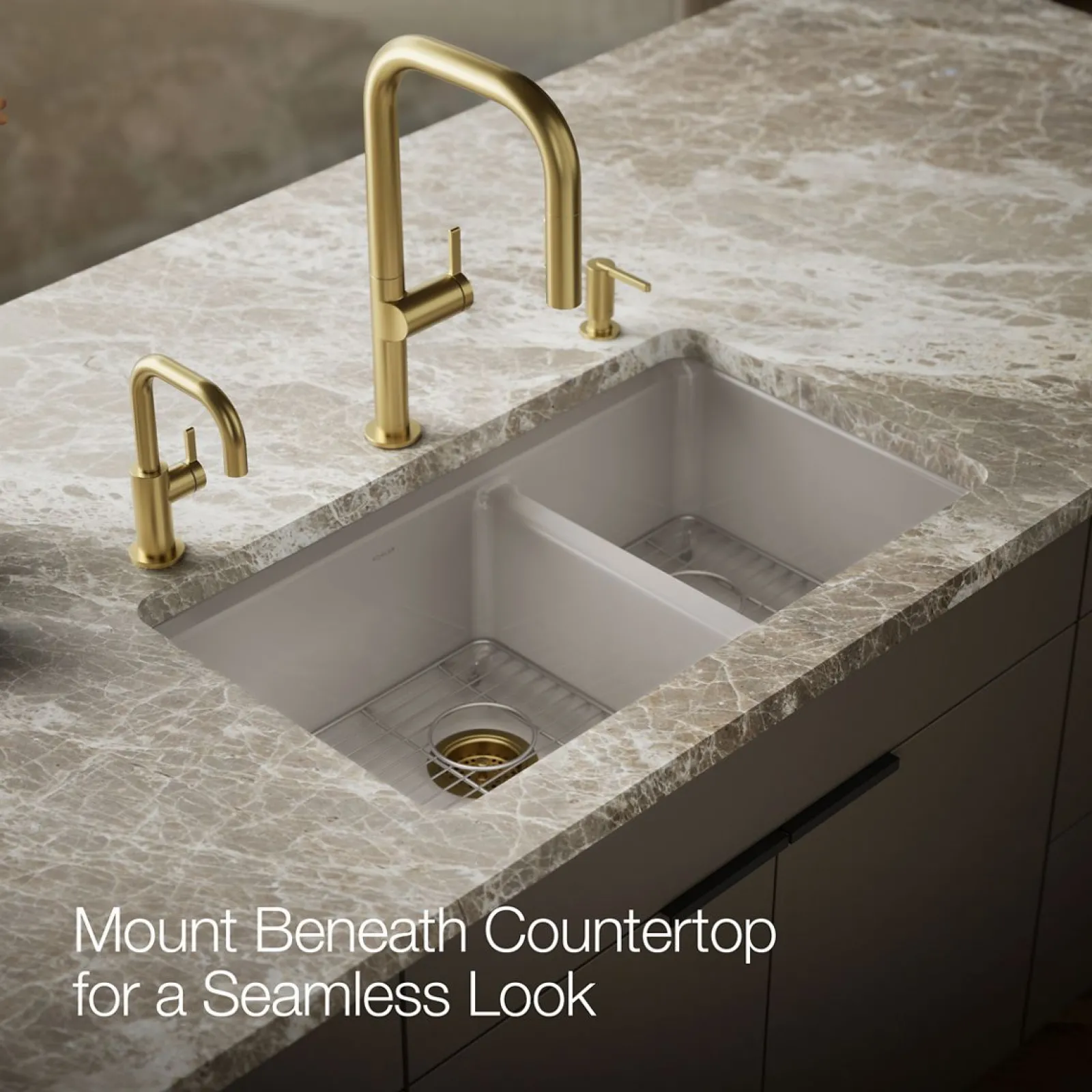 33" undermount double-bowl kitchen sink^Kohler Discount