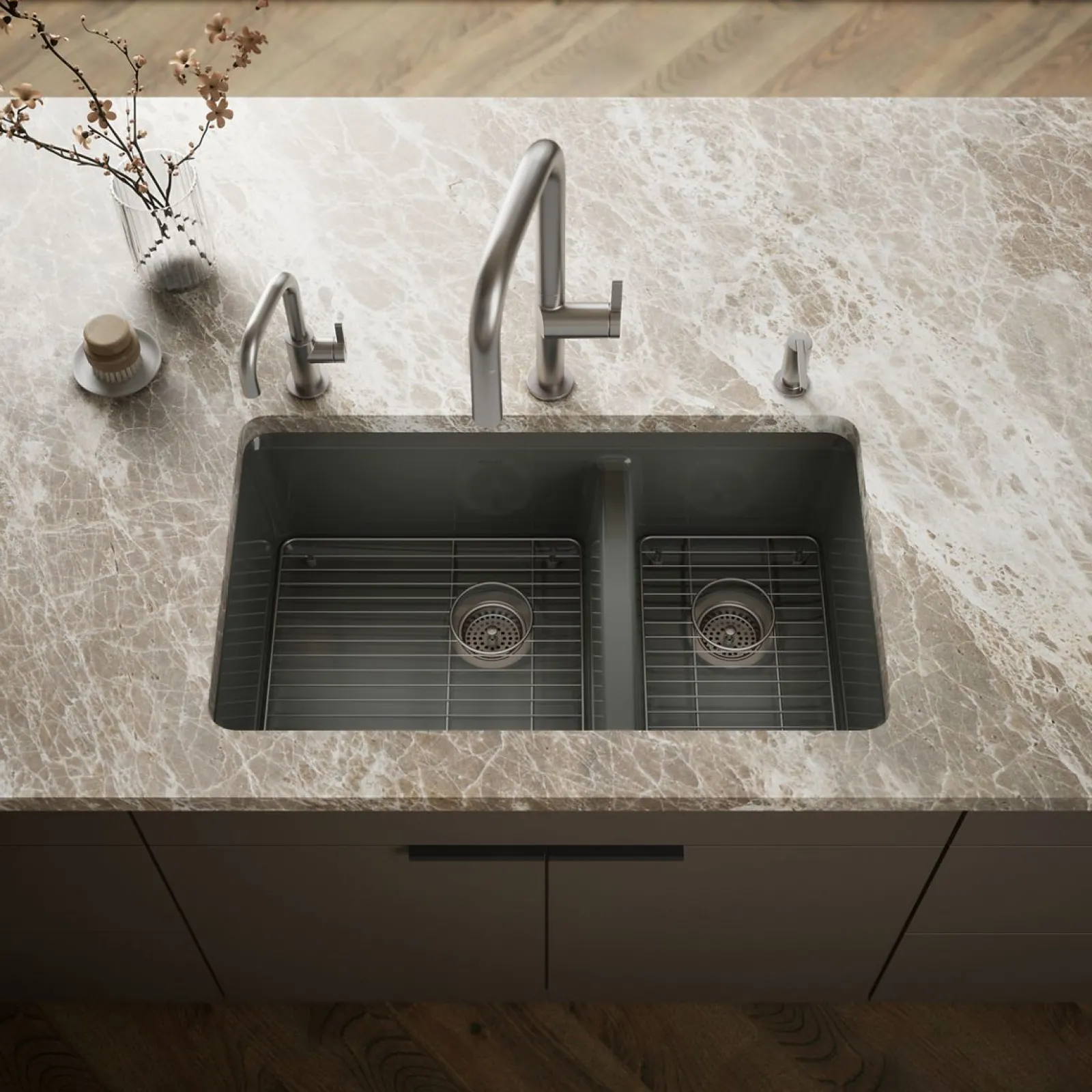 33" undermount double-bowl kitchen sink^Kohler Discount