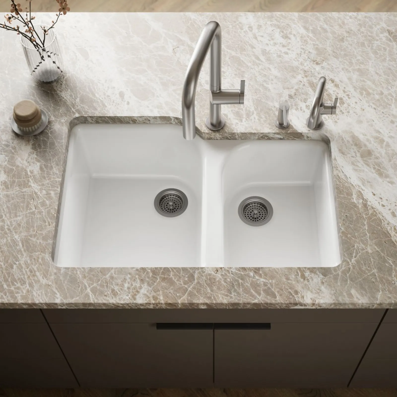 33" undermount double-bowl kitchen sink^Kohler Online