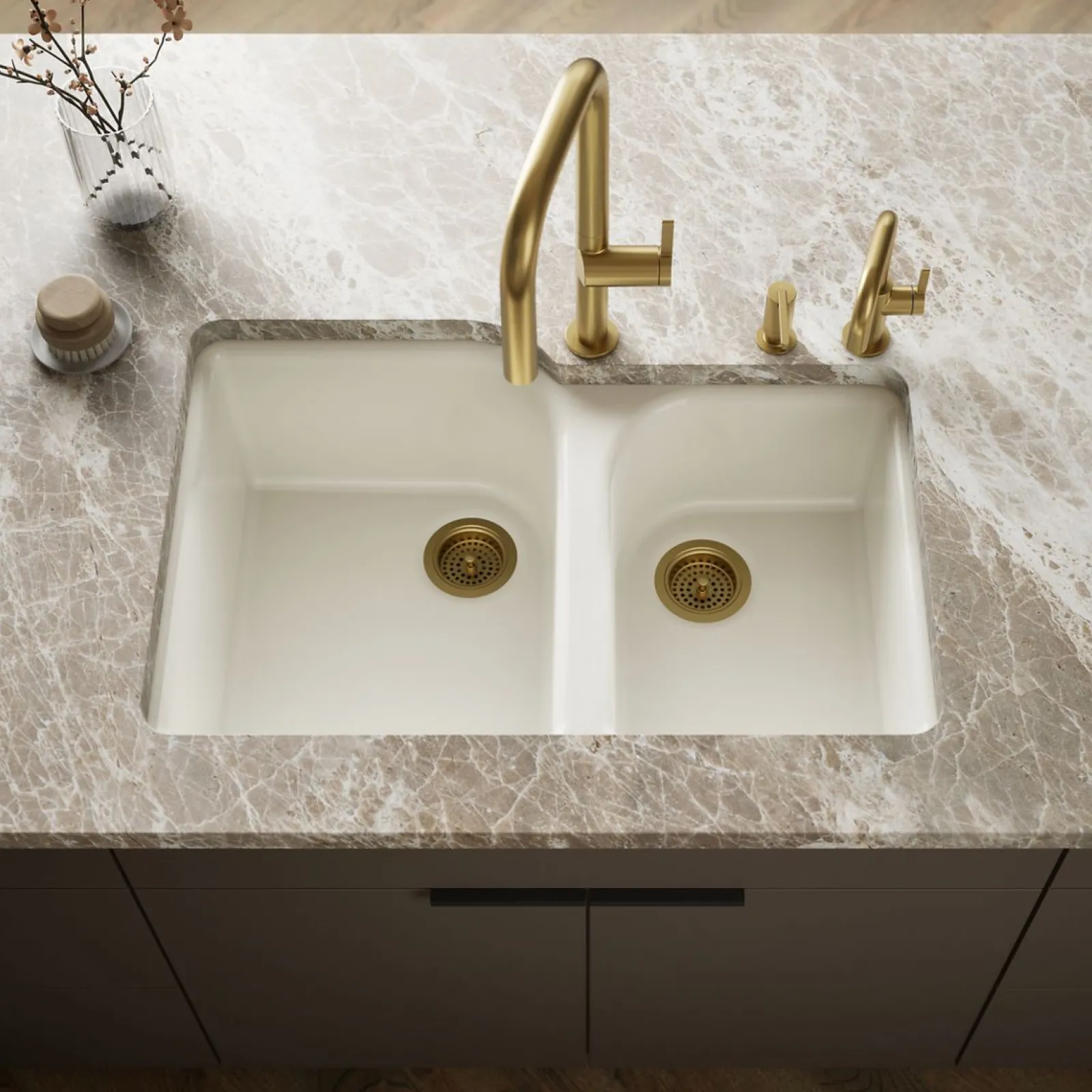 33" undermount double-bowl kitchen sink^Kohler Online