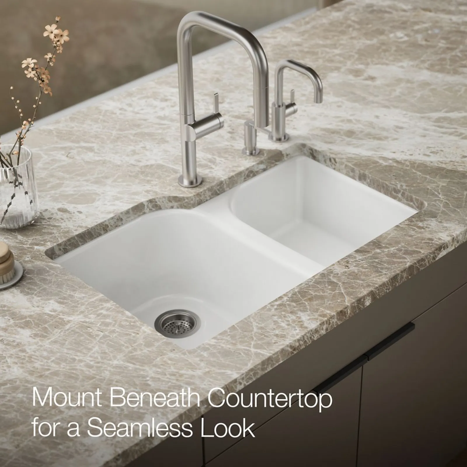33" undermount double-bowl kitchen sink^Kohler Online