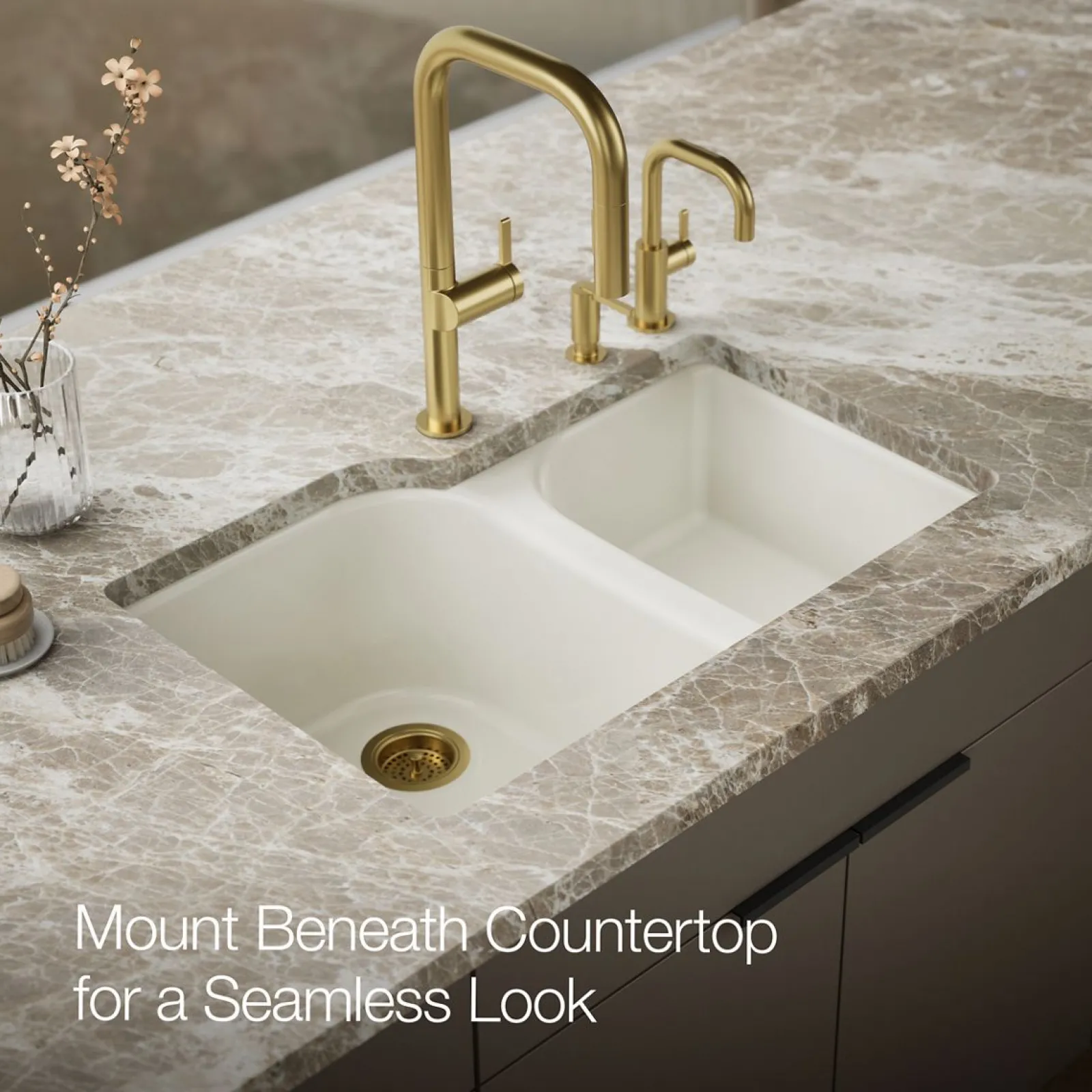33" undermount double-bowl kitchen sink^Kohler Online
