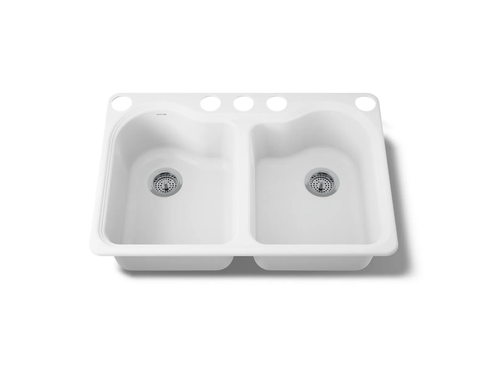 33" undermount double-bowl kitchen sink^Kohler Hot