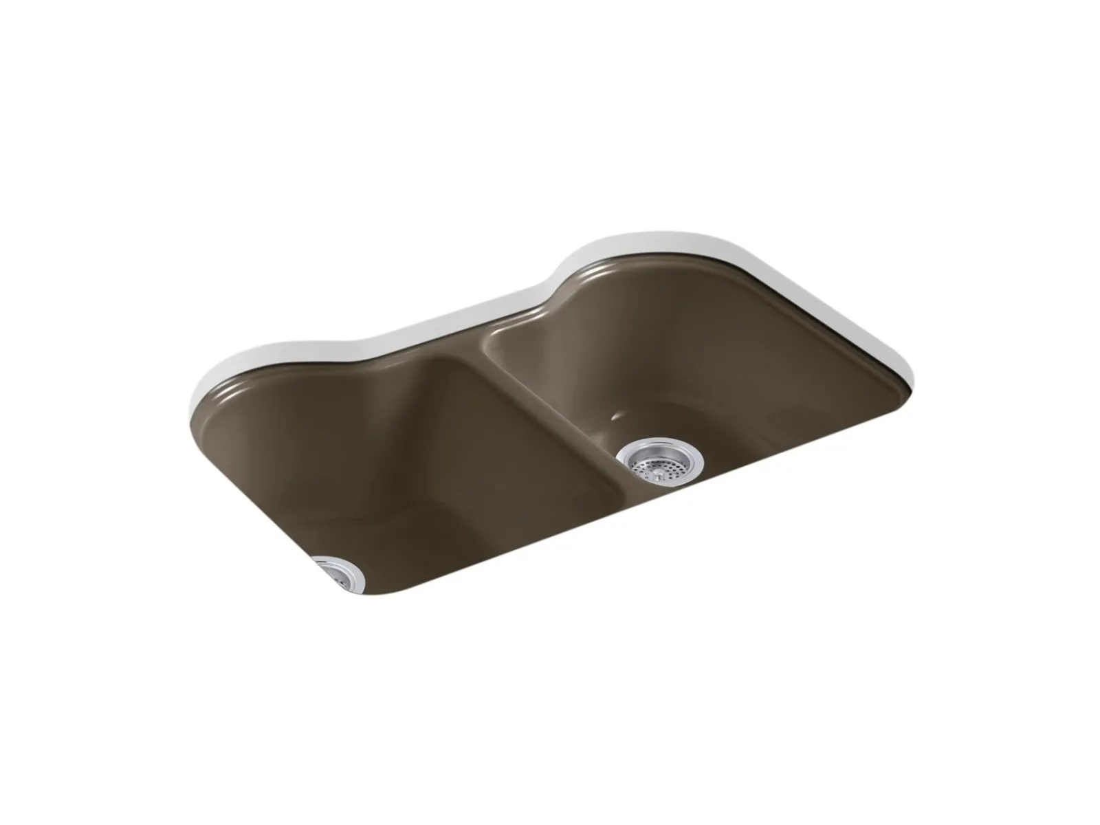 33" undermount double-bowl kitchen sink^Kohler Hot