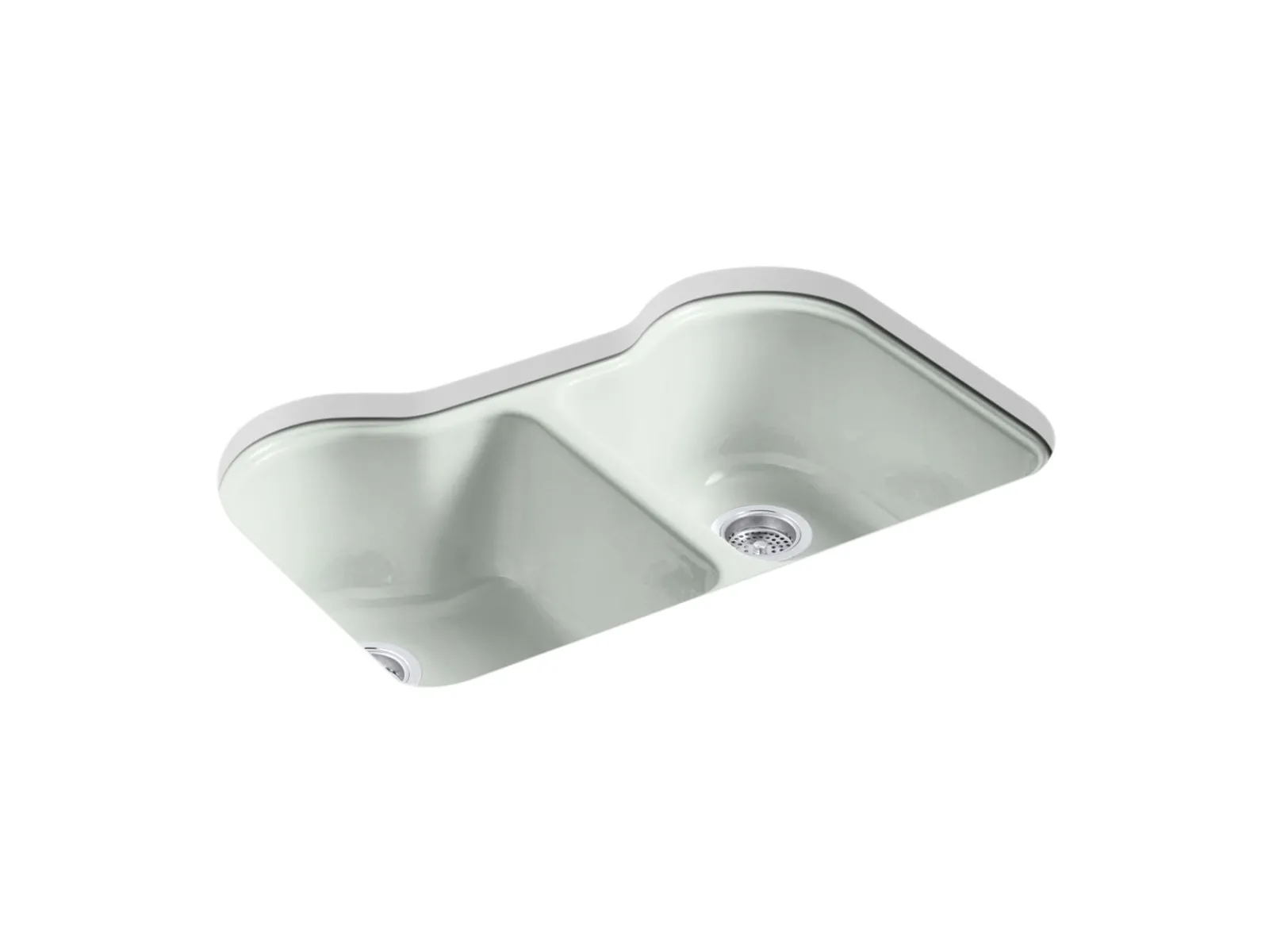 33" undermount double-bowl kitchen sink^Kohler Hot