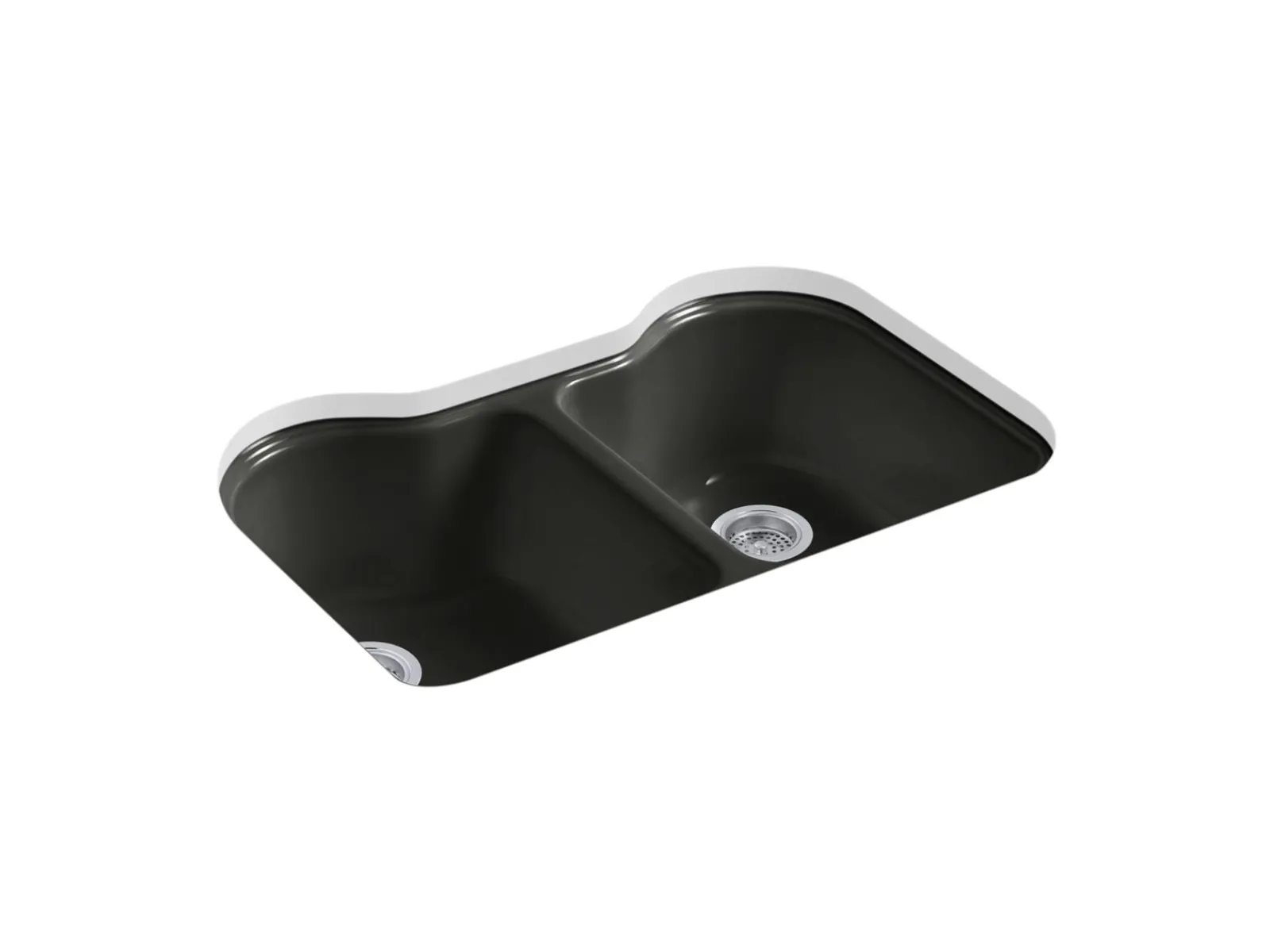 33" undermount double-bowl kitchen sink^Kohler Hot