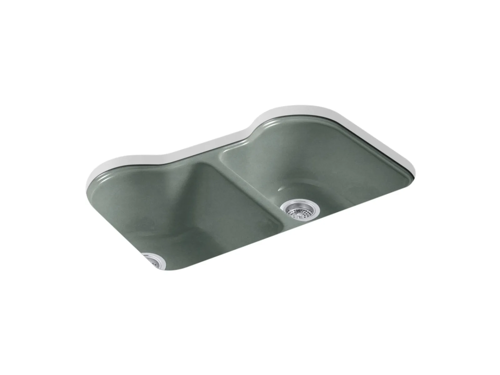 33" undermount double-bowl kitchen sink^Kohler Hot