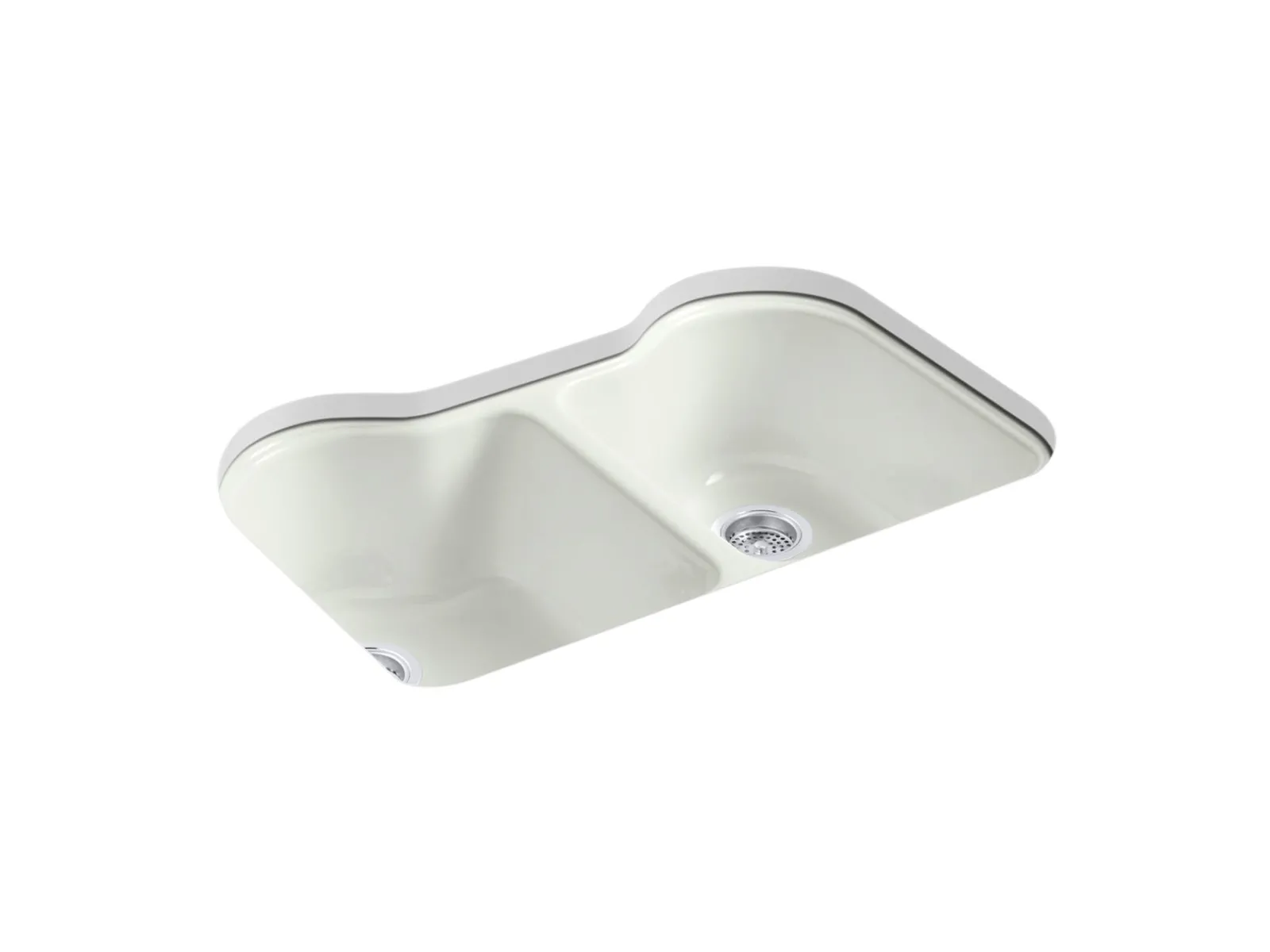33" undermount double-bowl kitchen sink^Kohler Hot