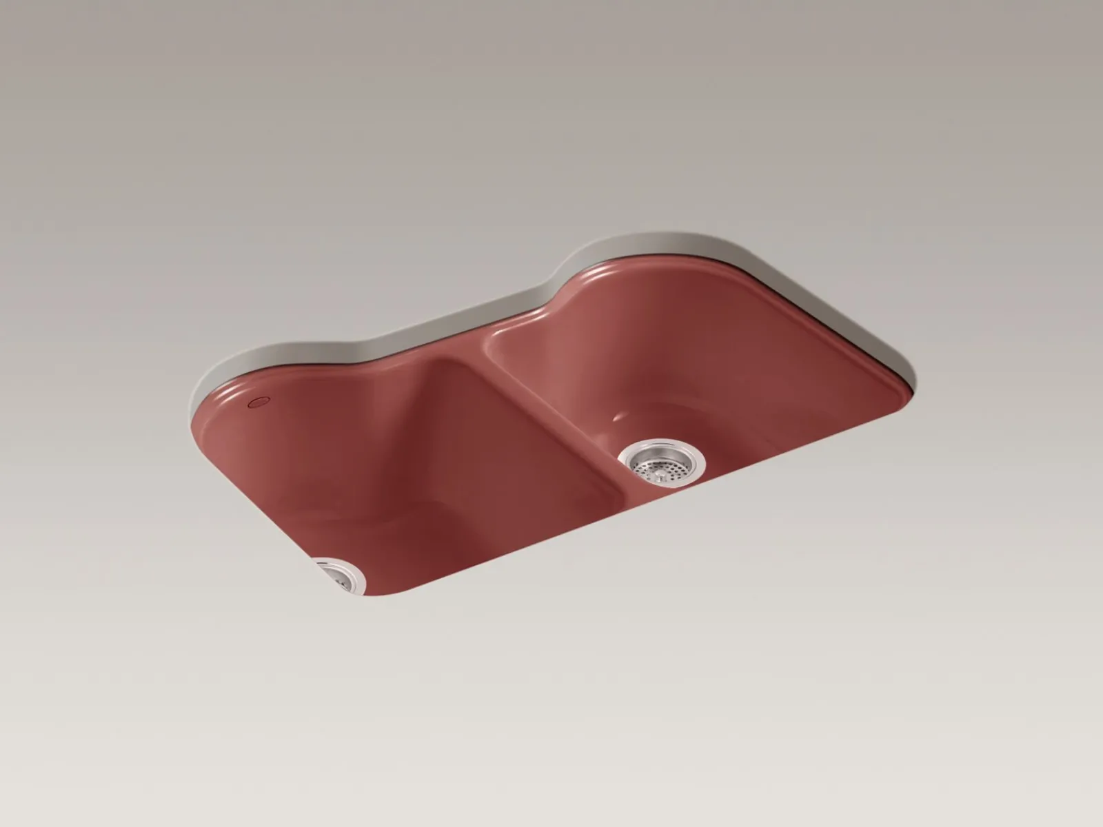 33" undermount double-bowl kitchen sink^Kohler Hot