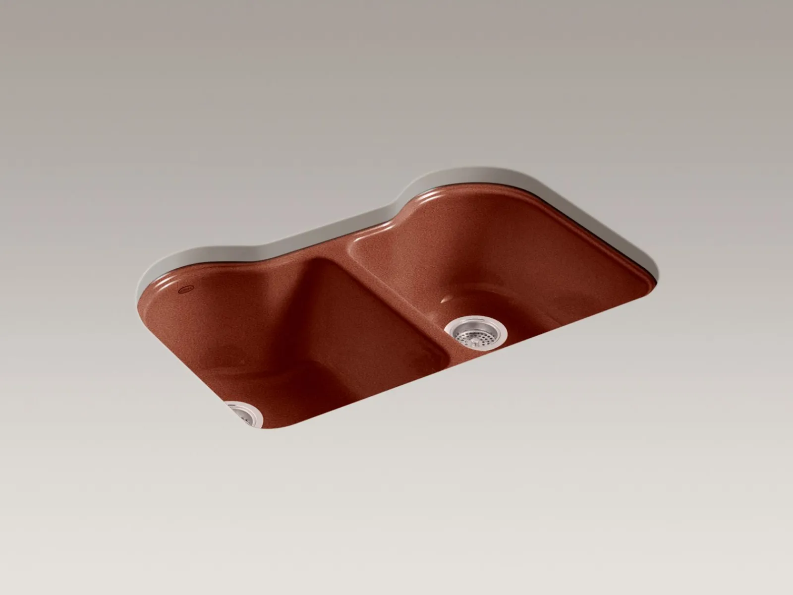 33" undermount double-bowl kitchen sink^Kohler Hot