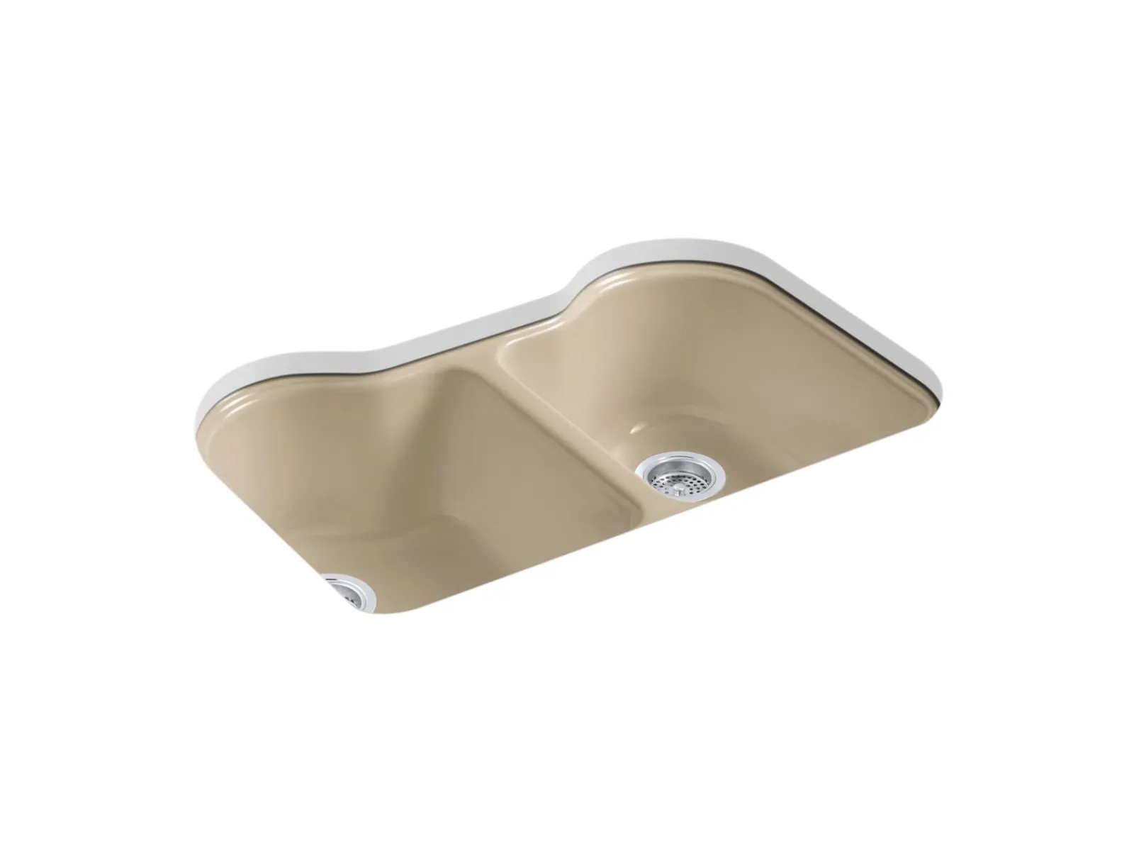 33" undermount double-bowl kitchen sink^Kohler Hot