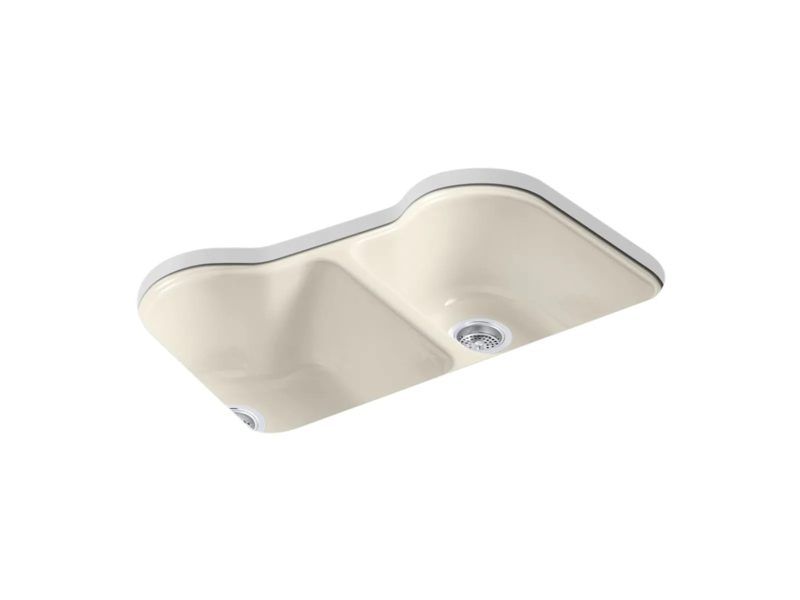 33" undermount double-bowl kitchen sink^Kohler Hot