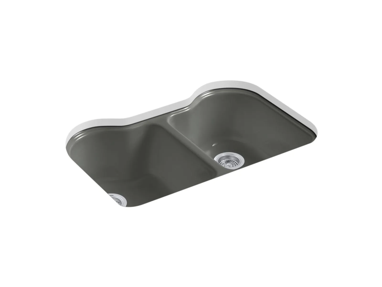 33" undermount double-bowl kitchen sink^Kohler Hot