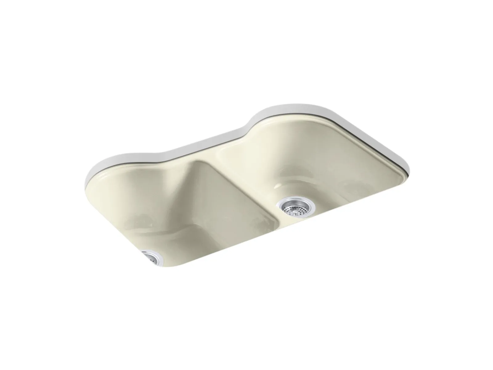 33" undermount double-bowl kitchen sink^Kohler Hot