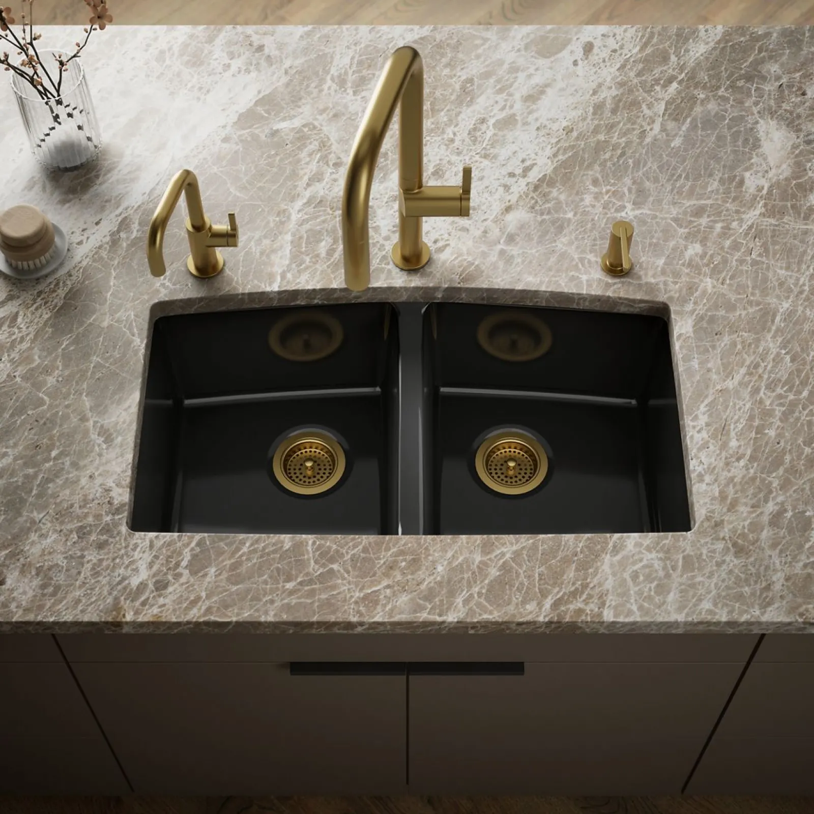 33" undermount double-bowl kitchen sink^Kohler Best