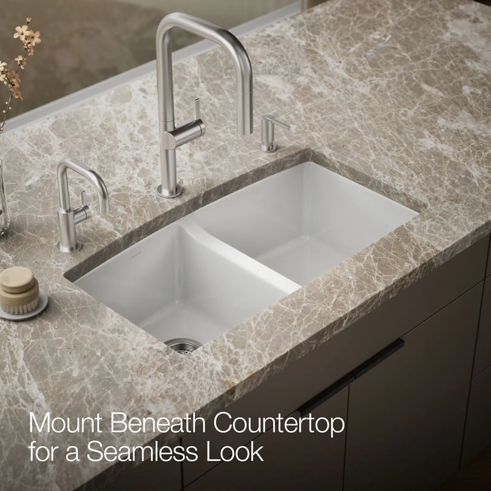 33" undermount double-bowl kitchen sink^Kohler Best