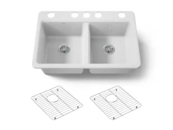 33" undermount double-bowl kitchen sink^Kohler Best