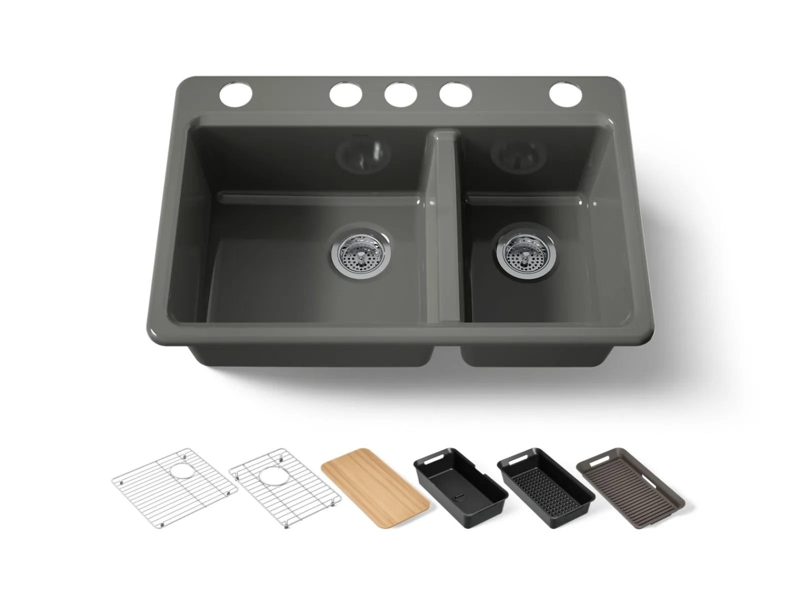 33" undermount double-bowl workstation kitchen sink^Kohler Online
