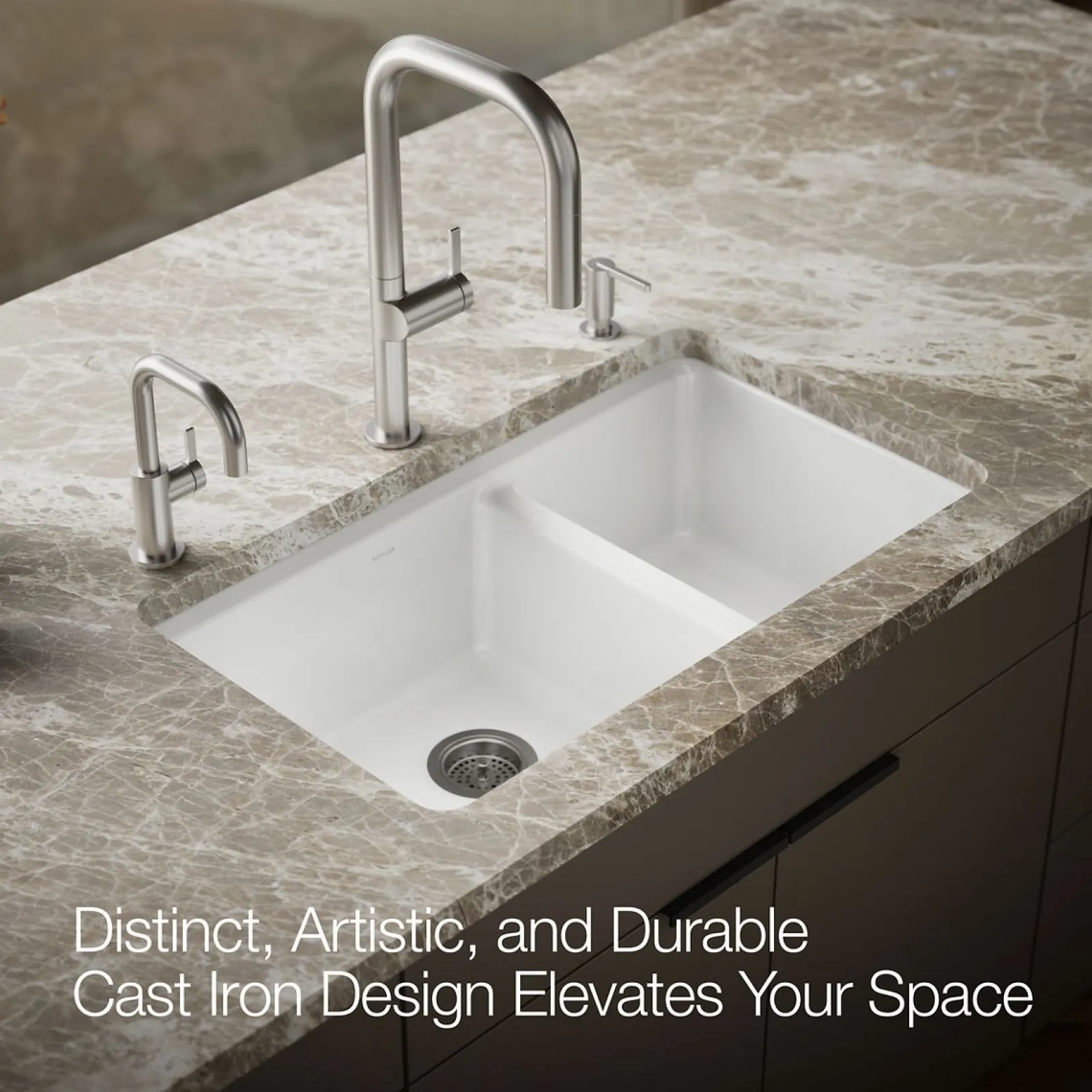 33" undermount double-bowl workstation kitchen sink^Kohler Online