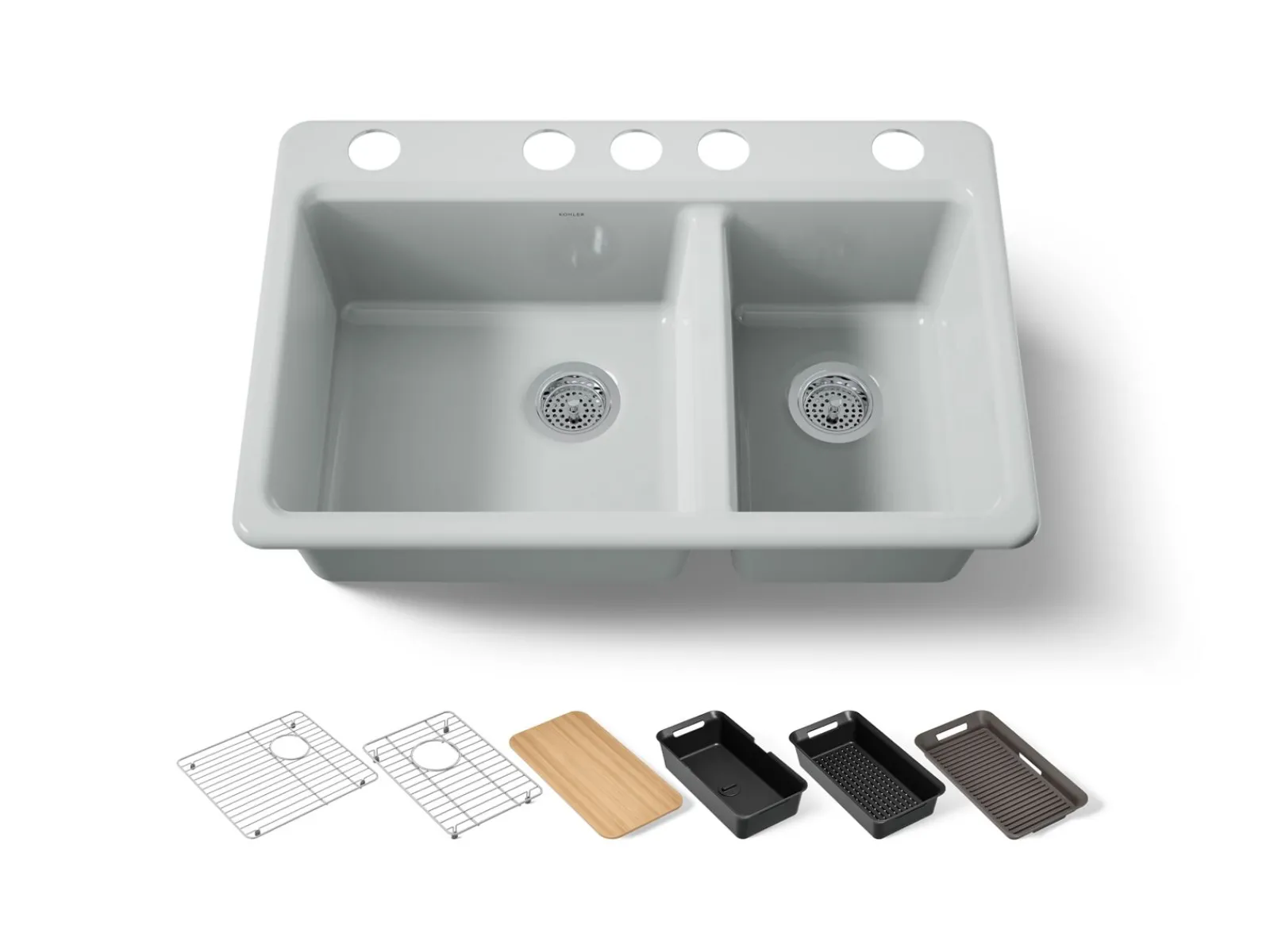 33" undermount double-bowl workstation kitchen sink^Kohler Online