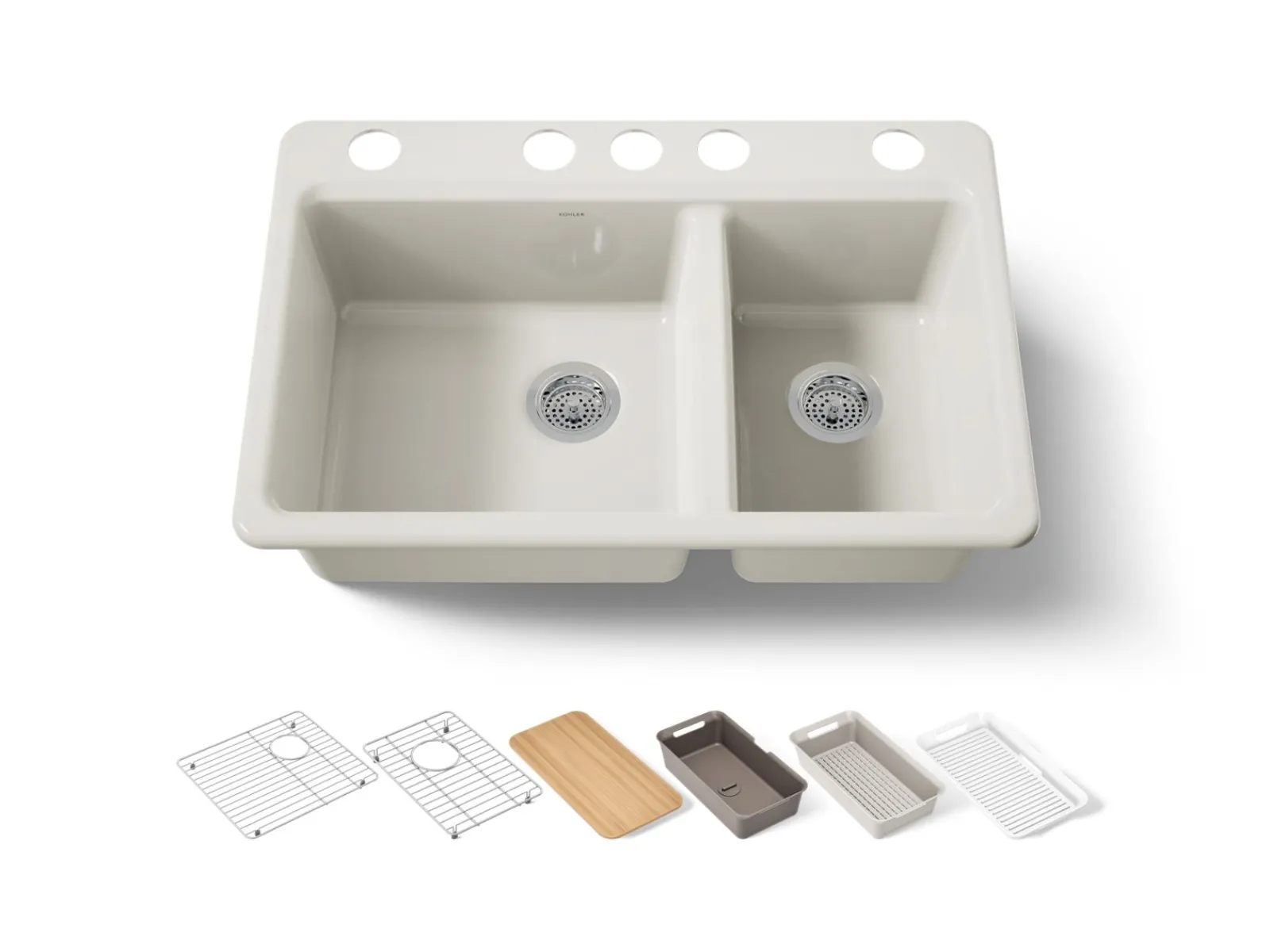33" undermount double-bowl workstation kitchen sink^Kohler Online