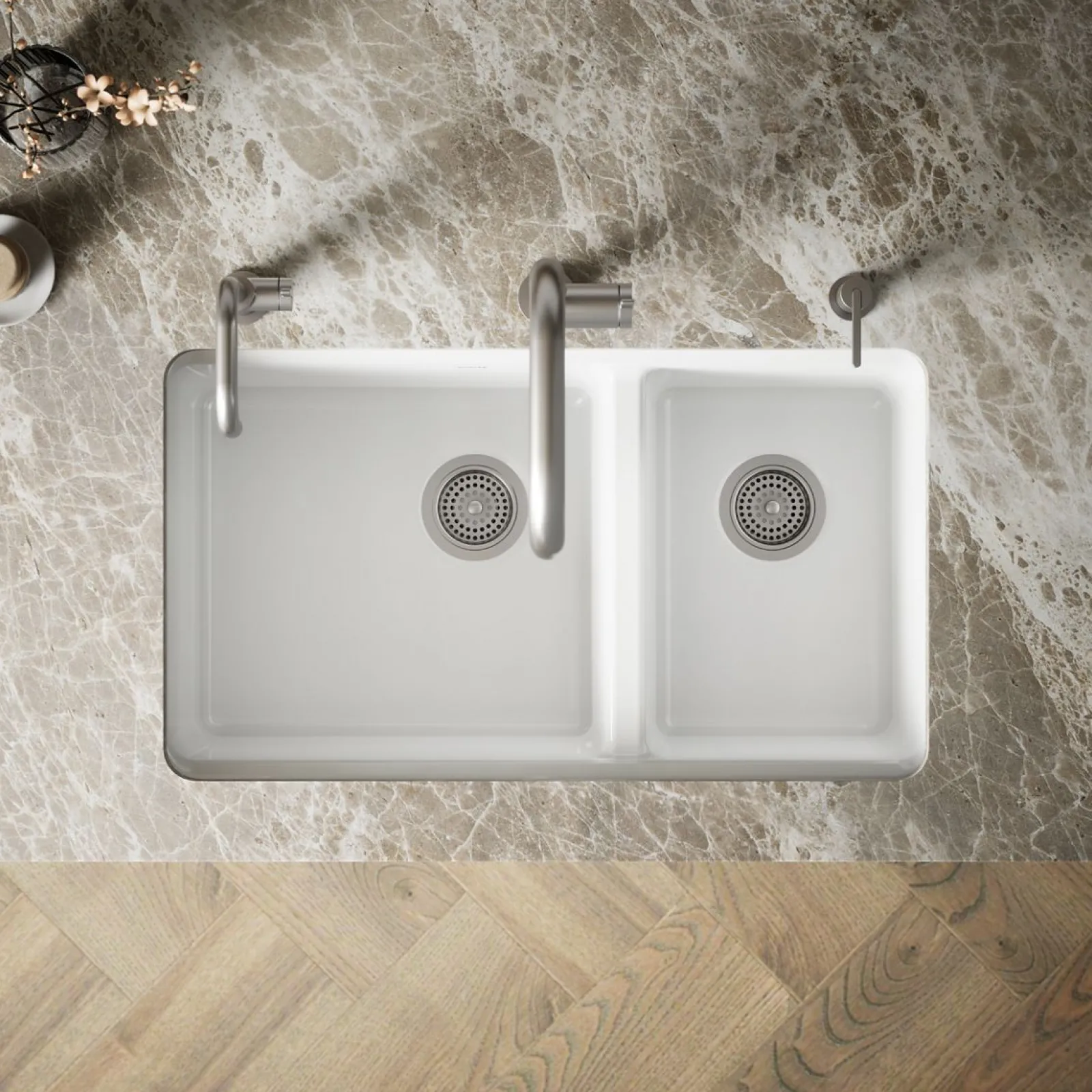 33" undermount double-bowl workstation kitchen sink^Kohler Online