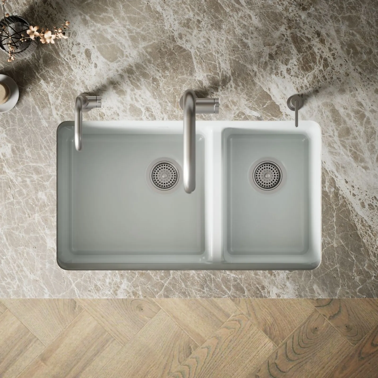 33" undermount double-bowl workstation kitchen sink^Kohler Online