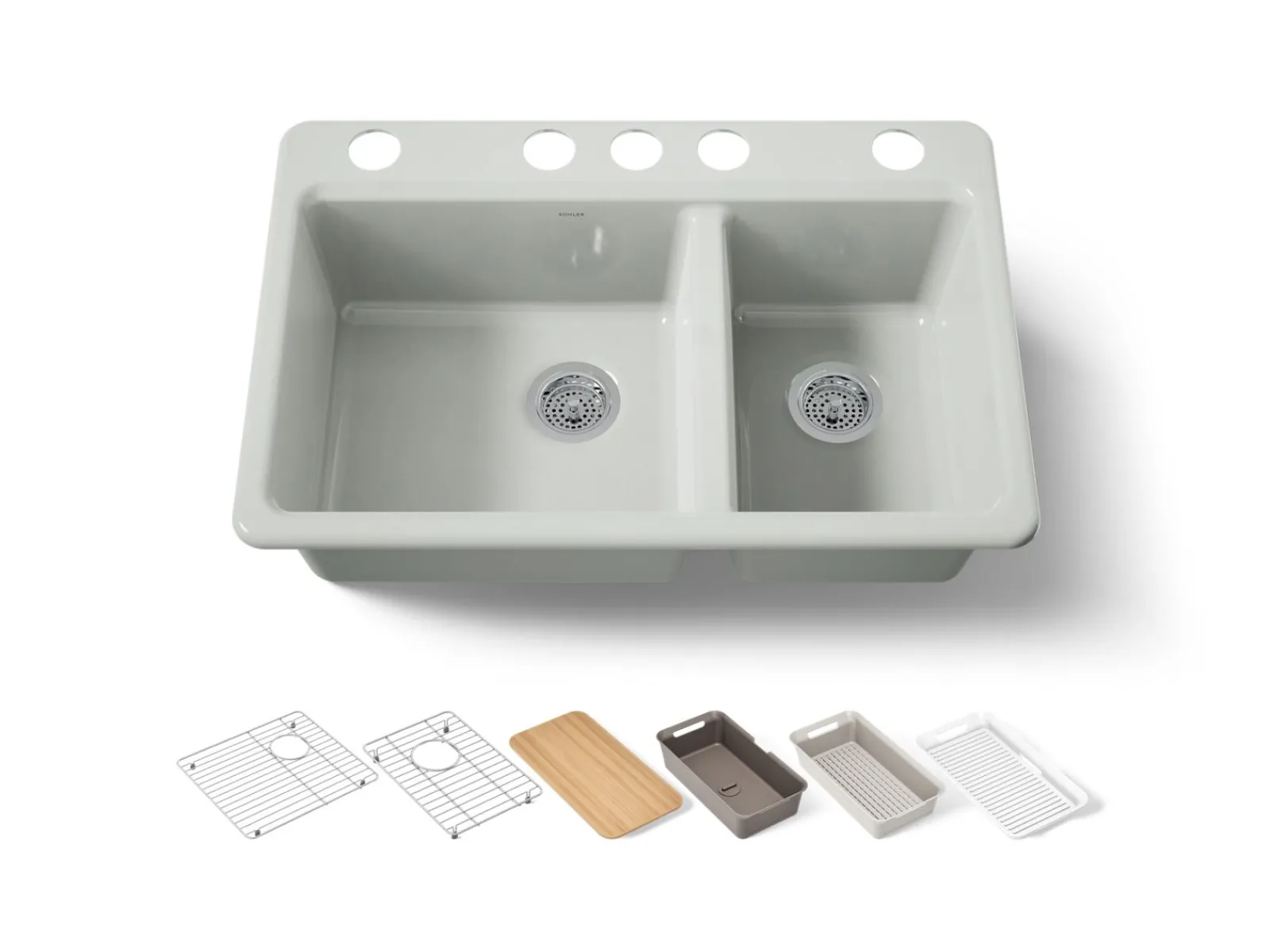 33" undermount double-bowl workstation kitchen sink^Kohler Online