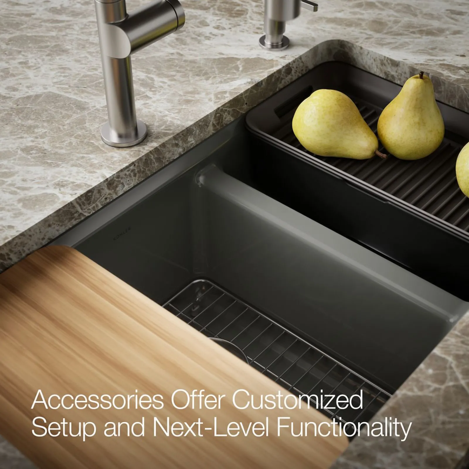 33" undermount double-bowl workstation kitchen sink^Kohler Online