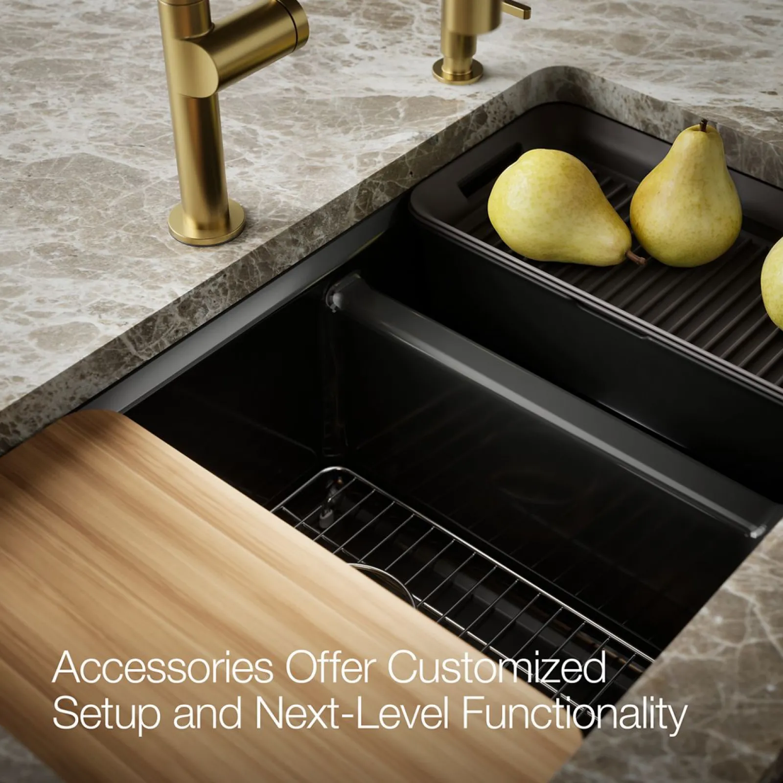 33" undermount double-bowl workstation kitchen sink^Kohler Online