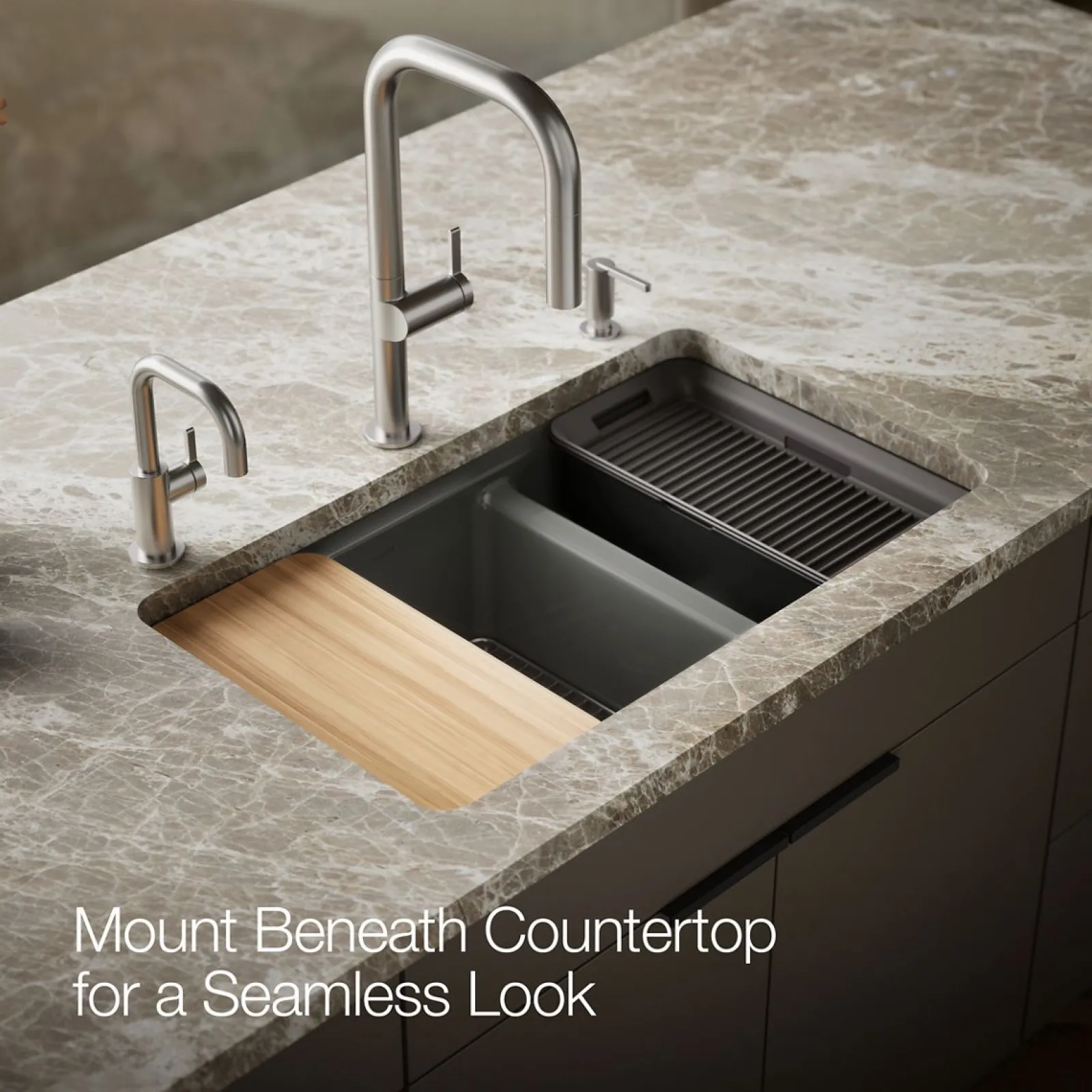 33" undermount double-bowl workstation kitchen sink^Kohler Online