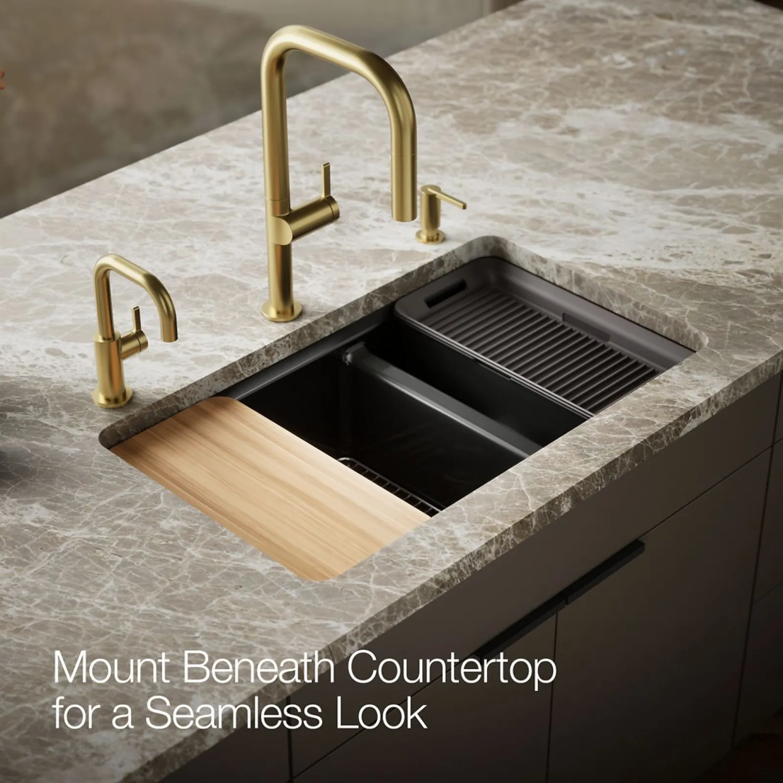 33" undermount double-bowl workstation kitchen sink^Kohler Online