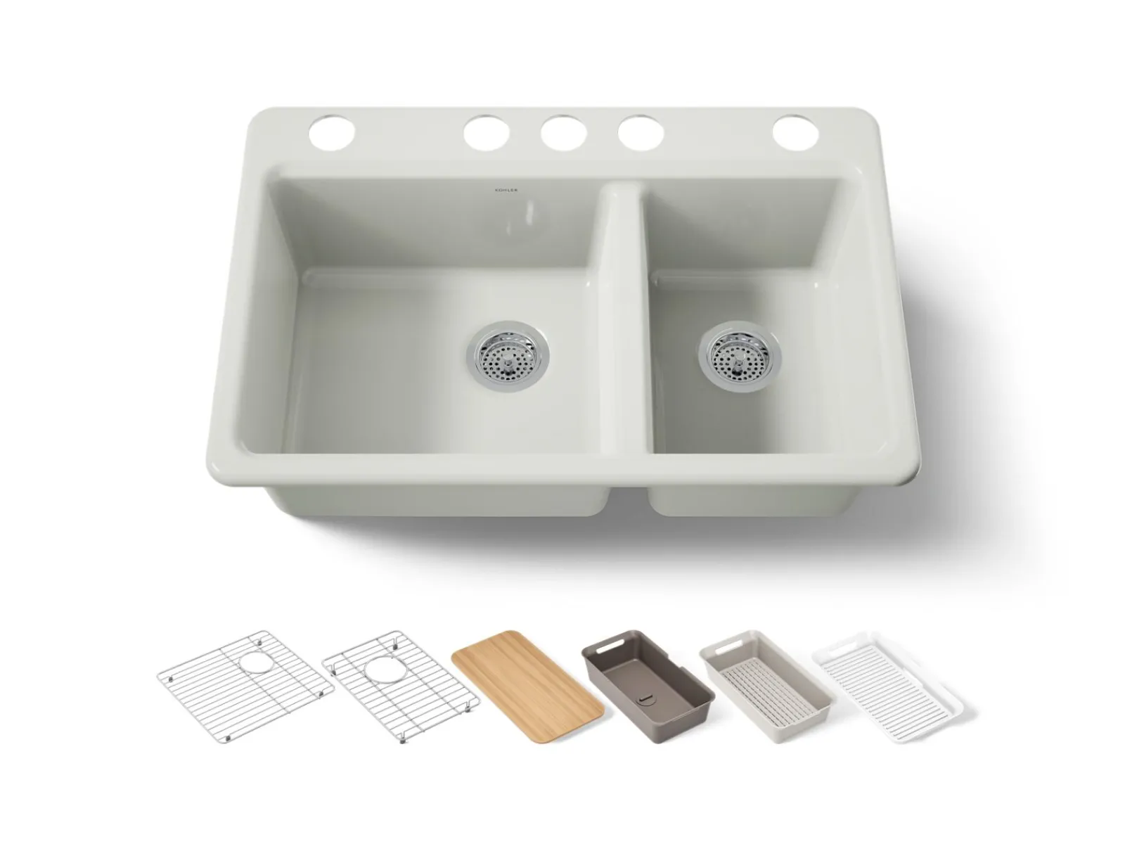 33" undermount double-bowl workstation kitchen sink^Kohler Online
