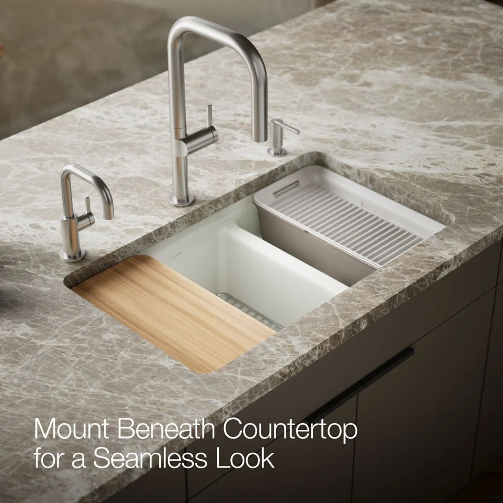 33" undermount double-bowl workstation kitchen sink^Kohler Online